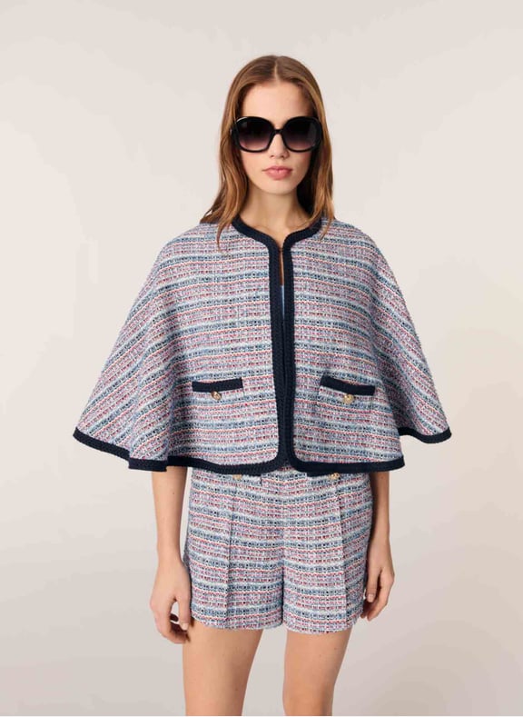 Cape en tweed Bleu by MAJE MAJE Cape en tweed Bleu