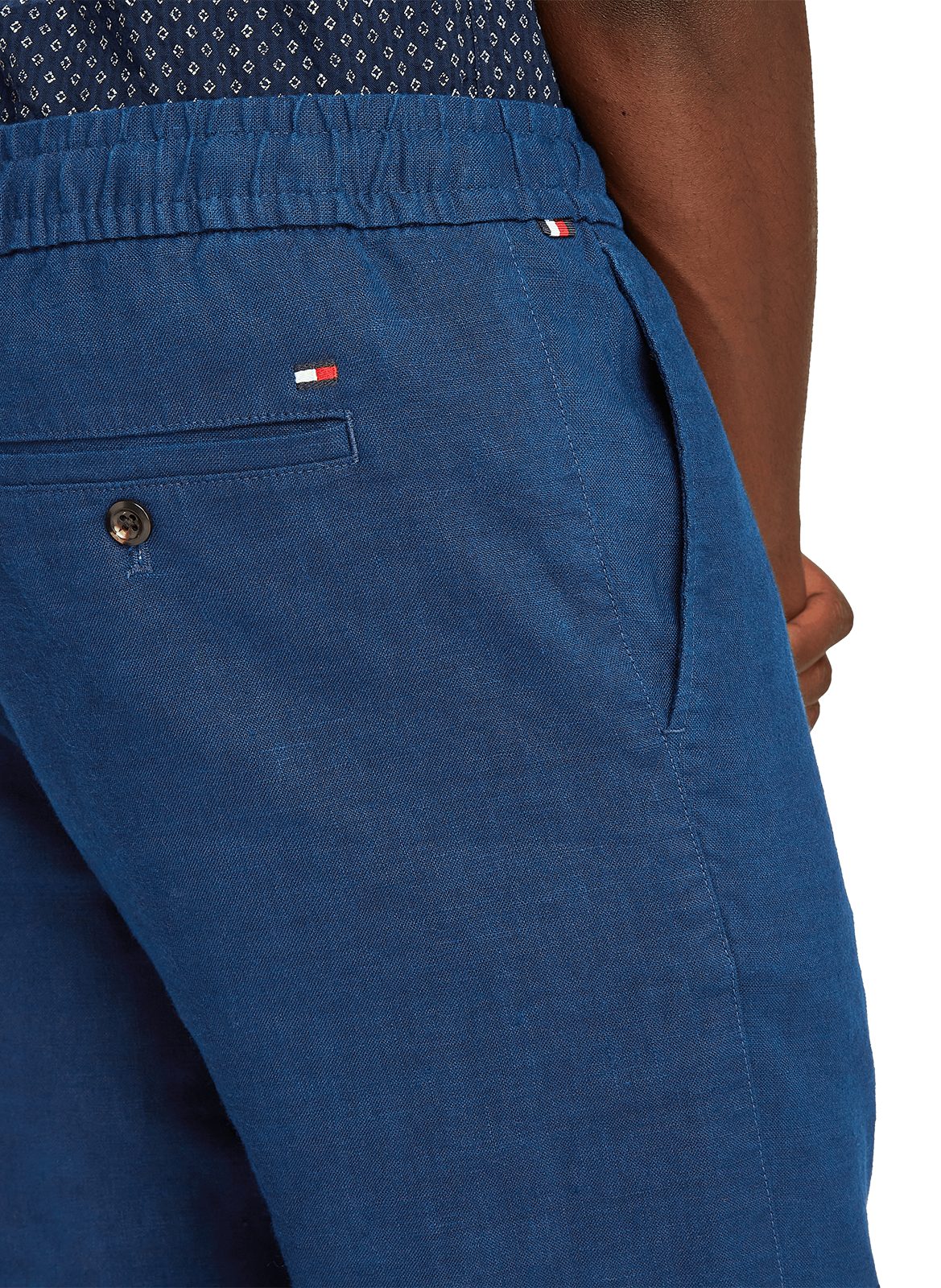 Pantalon en lin mélangé Bleu