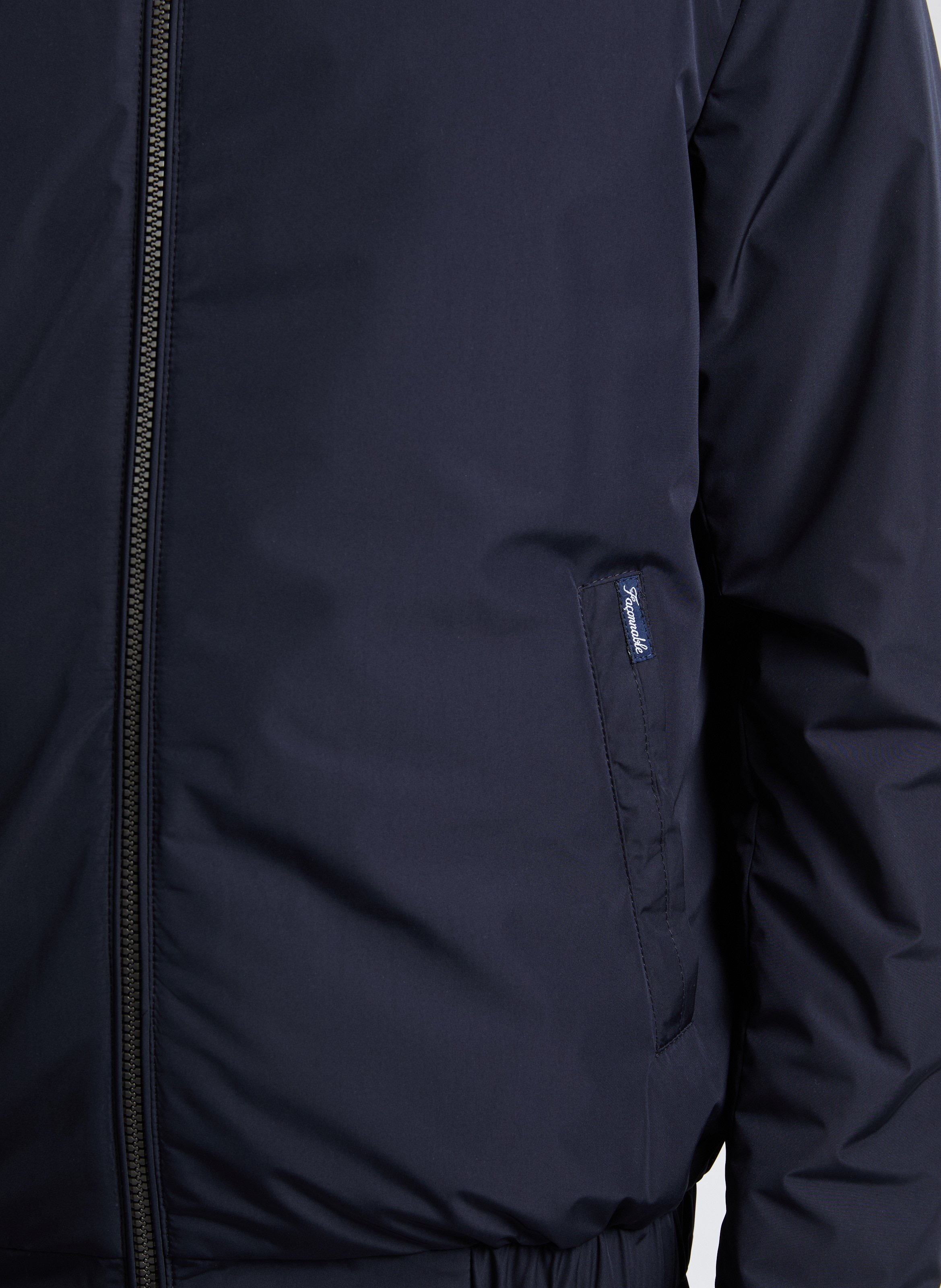 Short jacket with high collar Blue