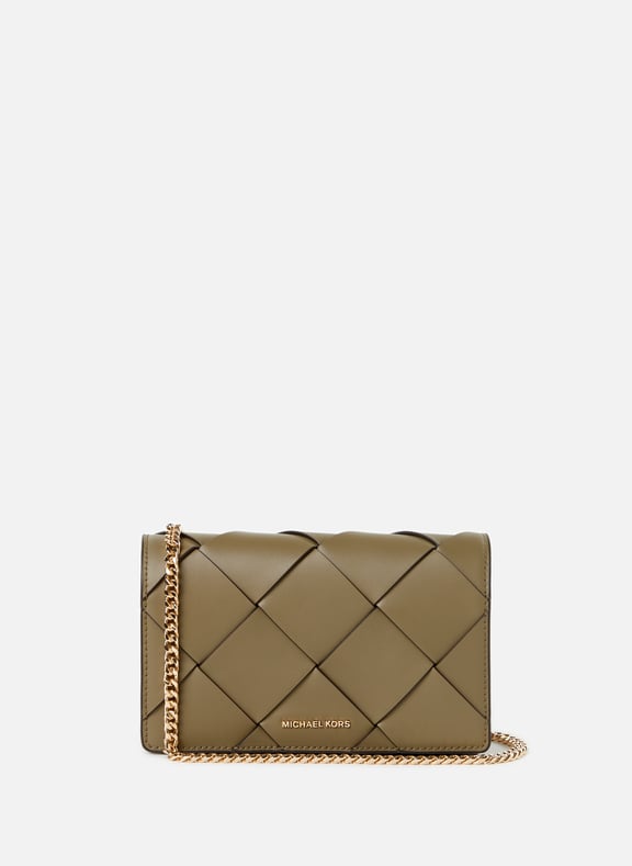 Sac à bandoulière en cuir tressé Kaki by MICHAEL KORS MICHAEL KORS Sac à bandoulière en cuir tressé Kaki