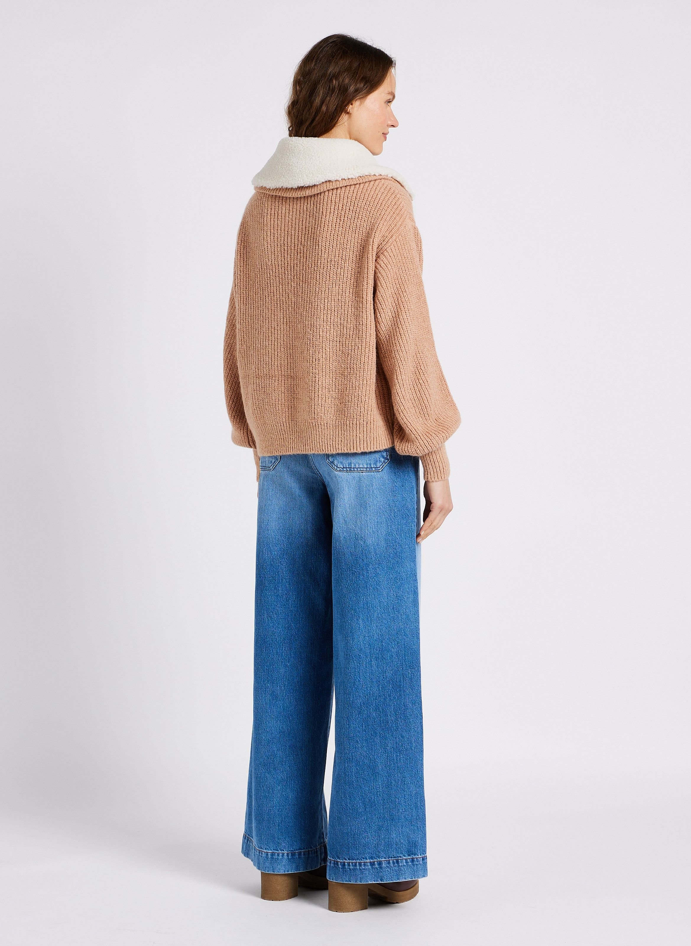 Jean ample taille haute en coton captain SESSUN Bleu