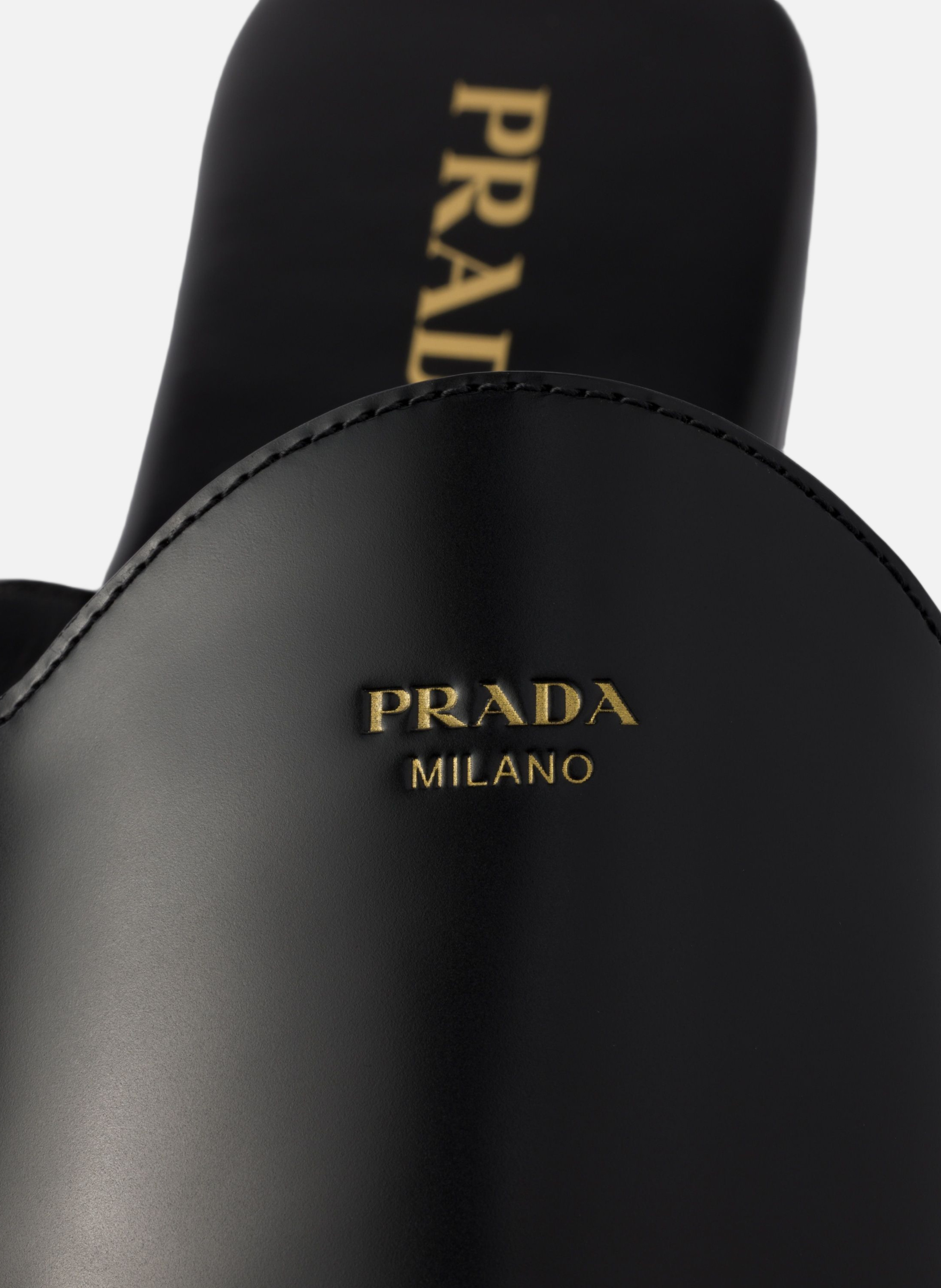 Mules en cuir brossé PRADA Noir