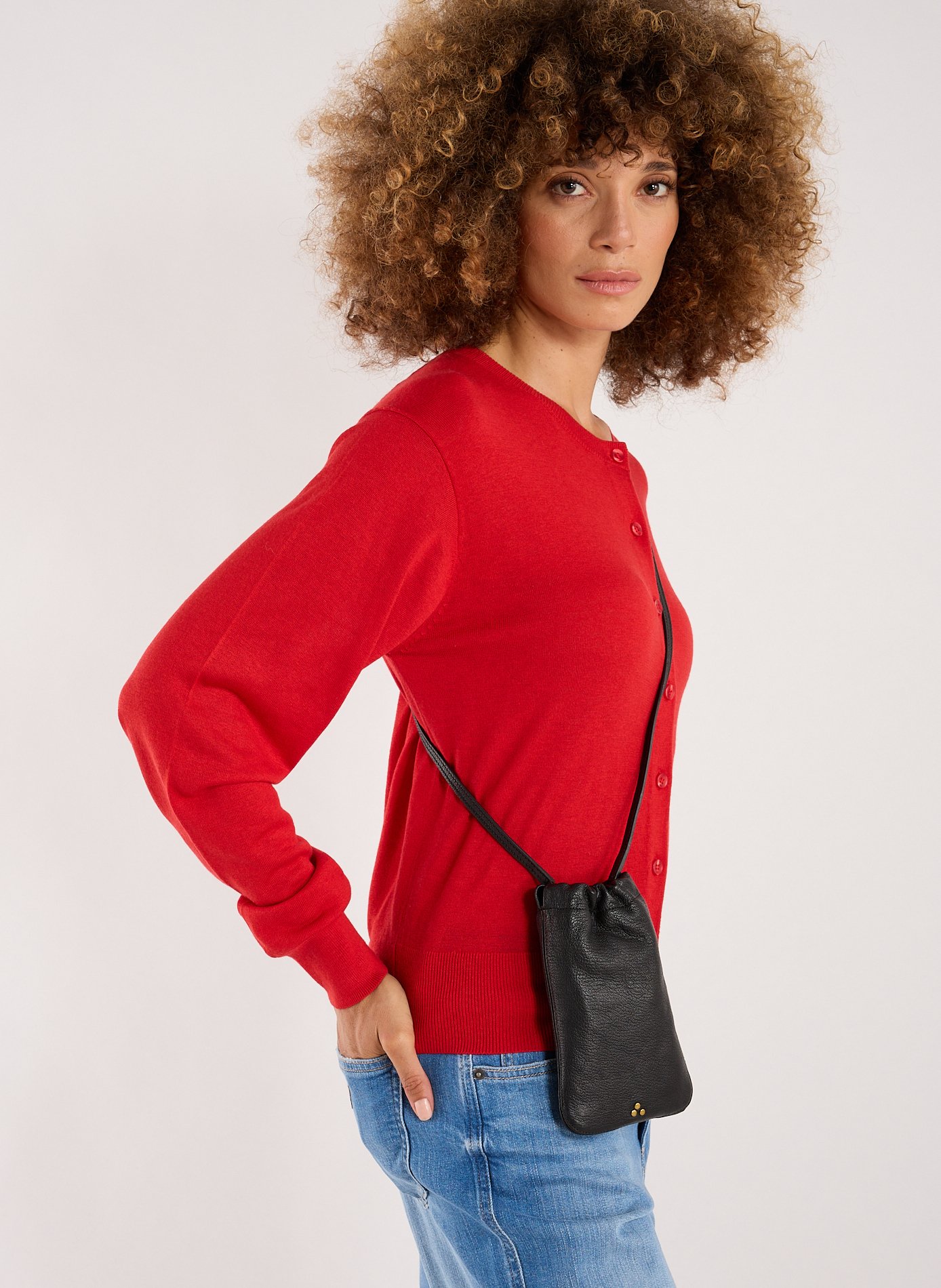  Pochette pour téléphone Gordi en cuir JÉRÔME DREYFUSS Noir