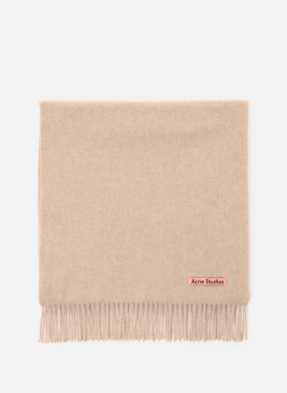 Scarf with a plain and checked appearance Beige by ACNE STUDIOS ACNE STUDIOS Scarf with a plain and checked appearance Beige