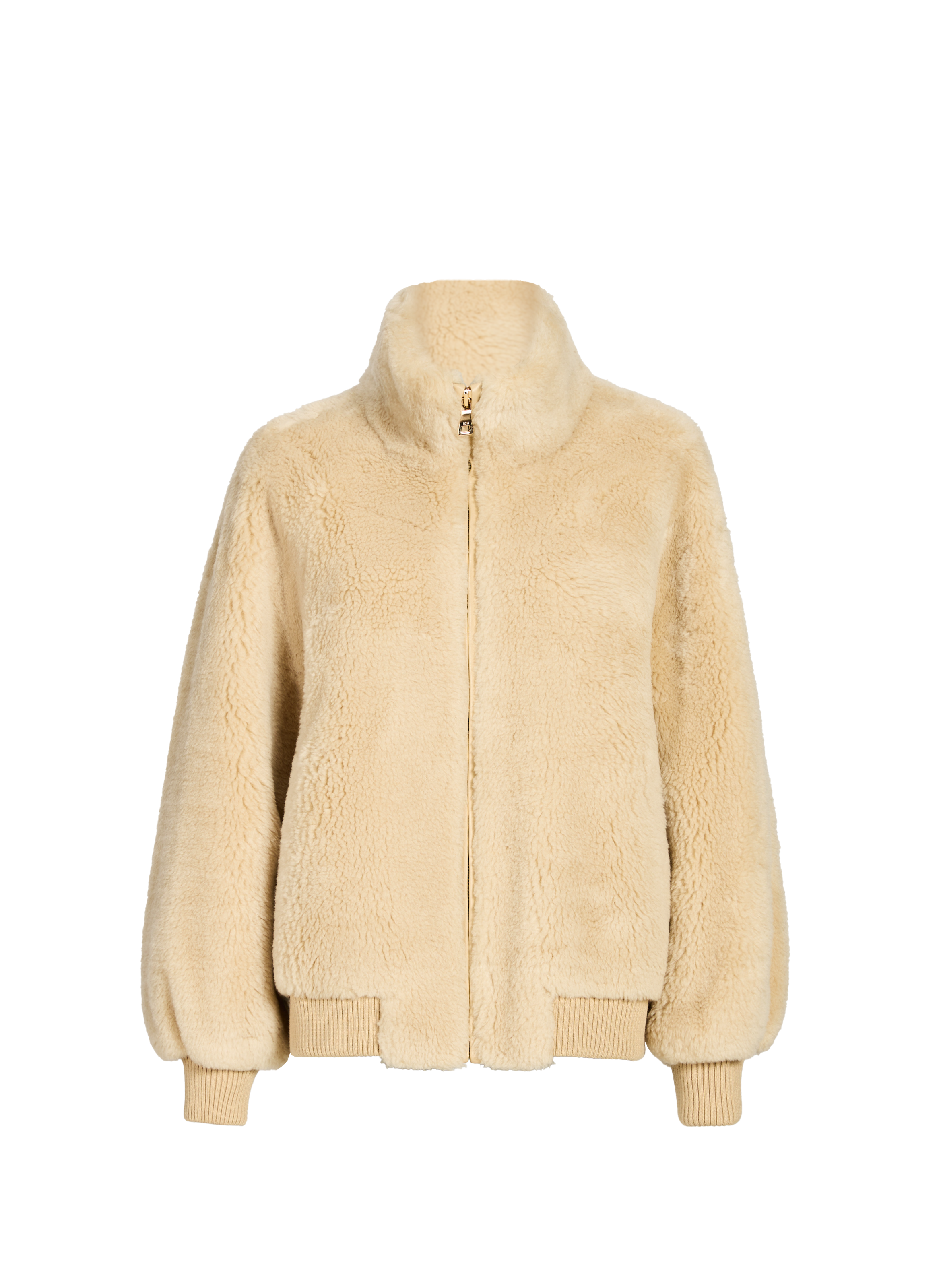 R2W Veste col montant en laine Beige