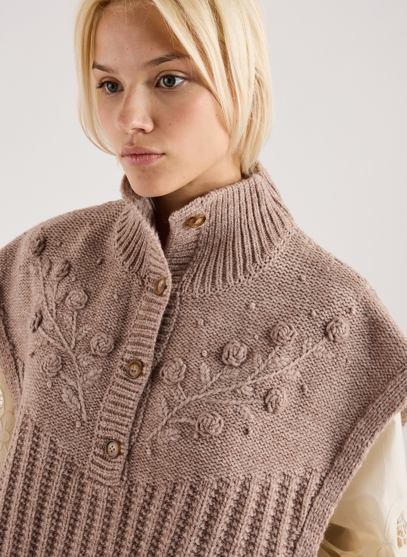 Gilet sans manches en maille LOUISE MISHA Beige