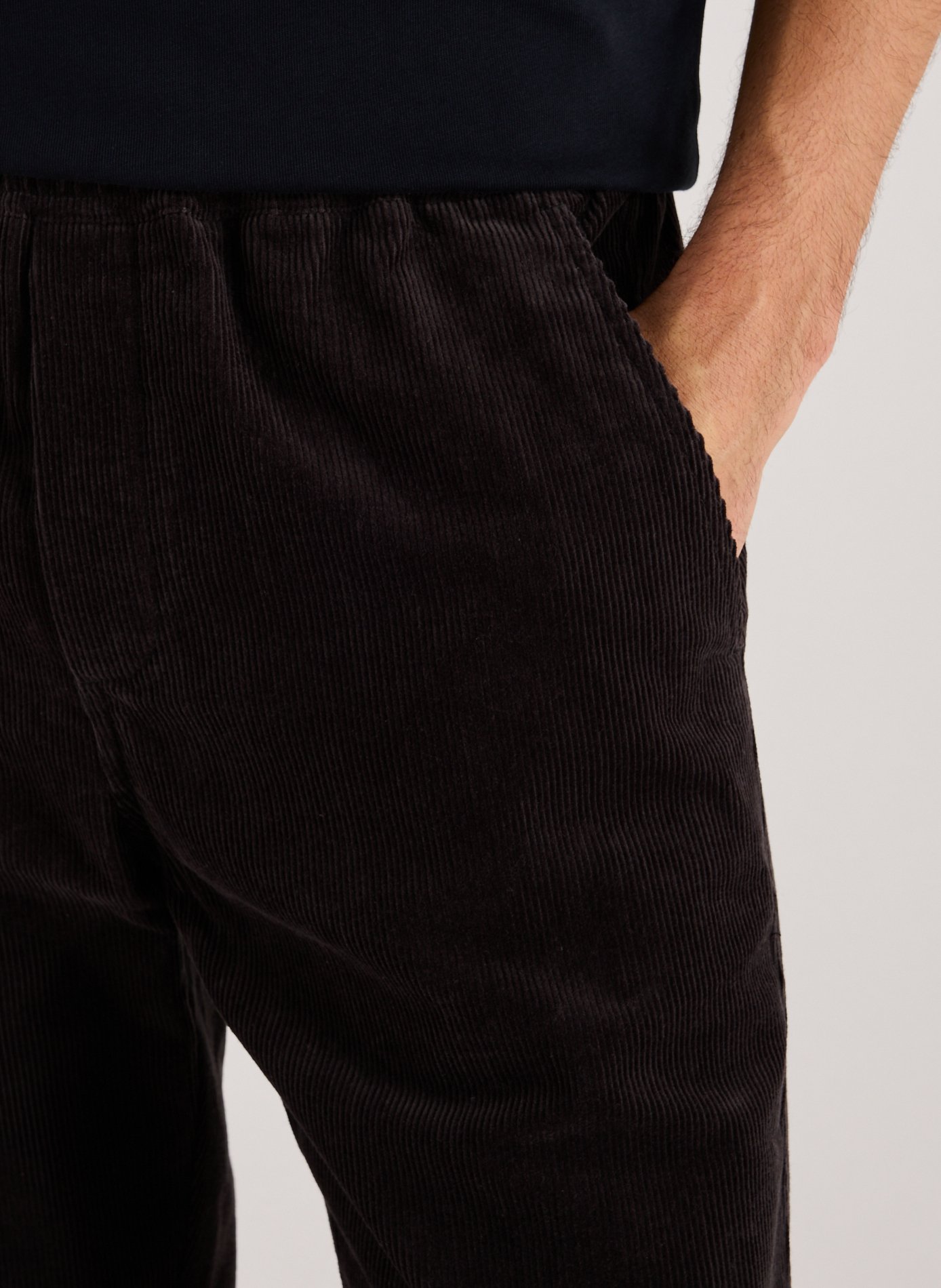 Pantalon droit en velours côtelé en coton SAMSOE SAMSOE Gris