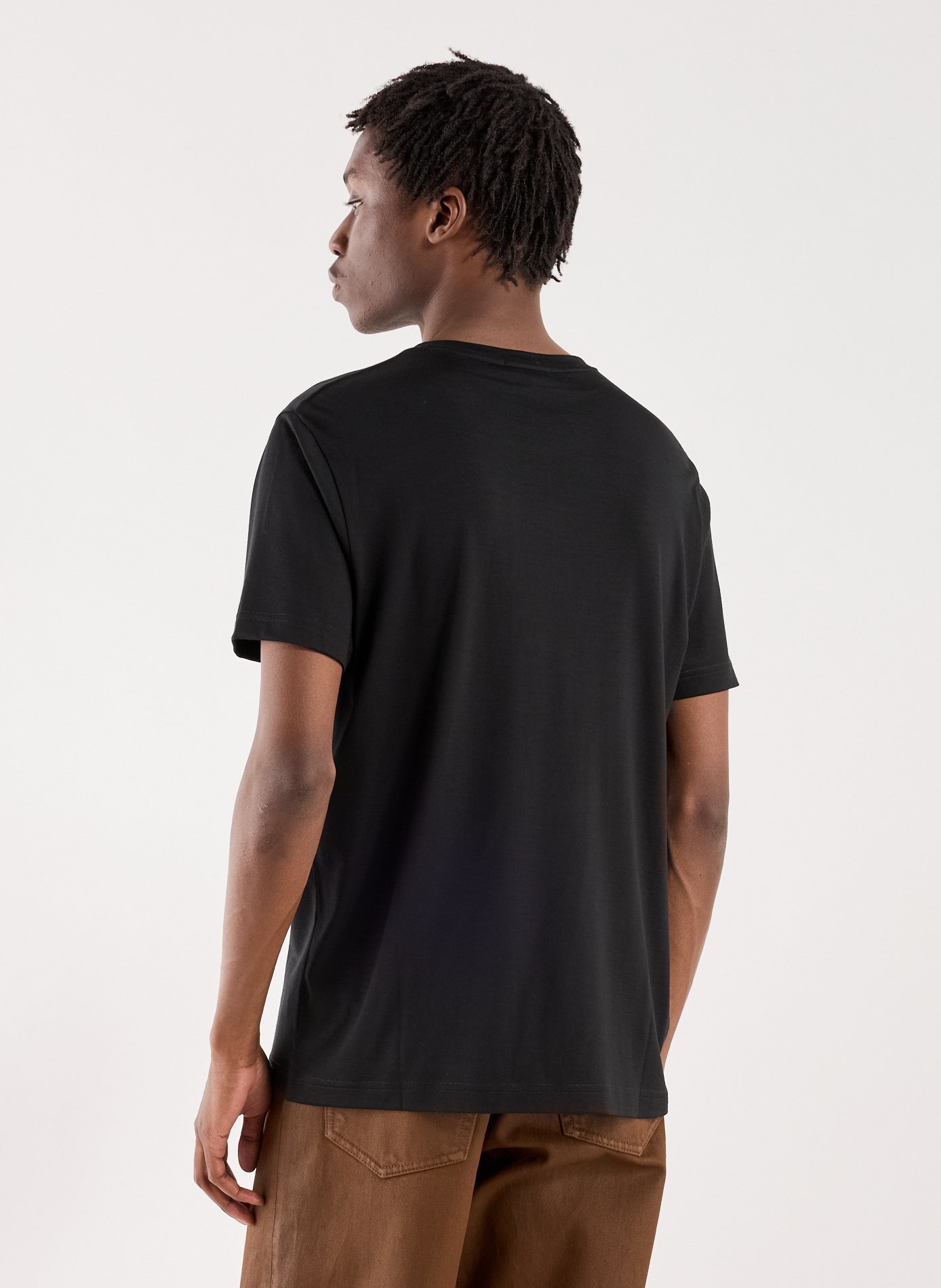 T-Shirt droit à manches courtes en laine mérinos STEFAN BRANDT Noir