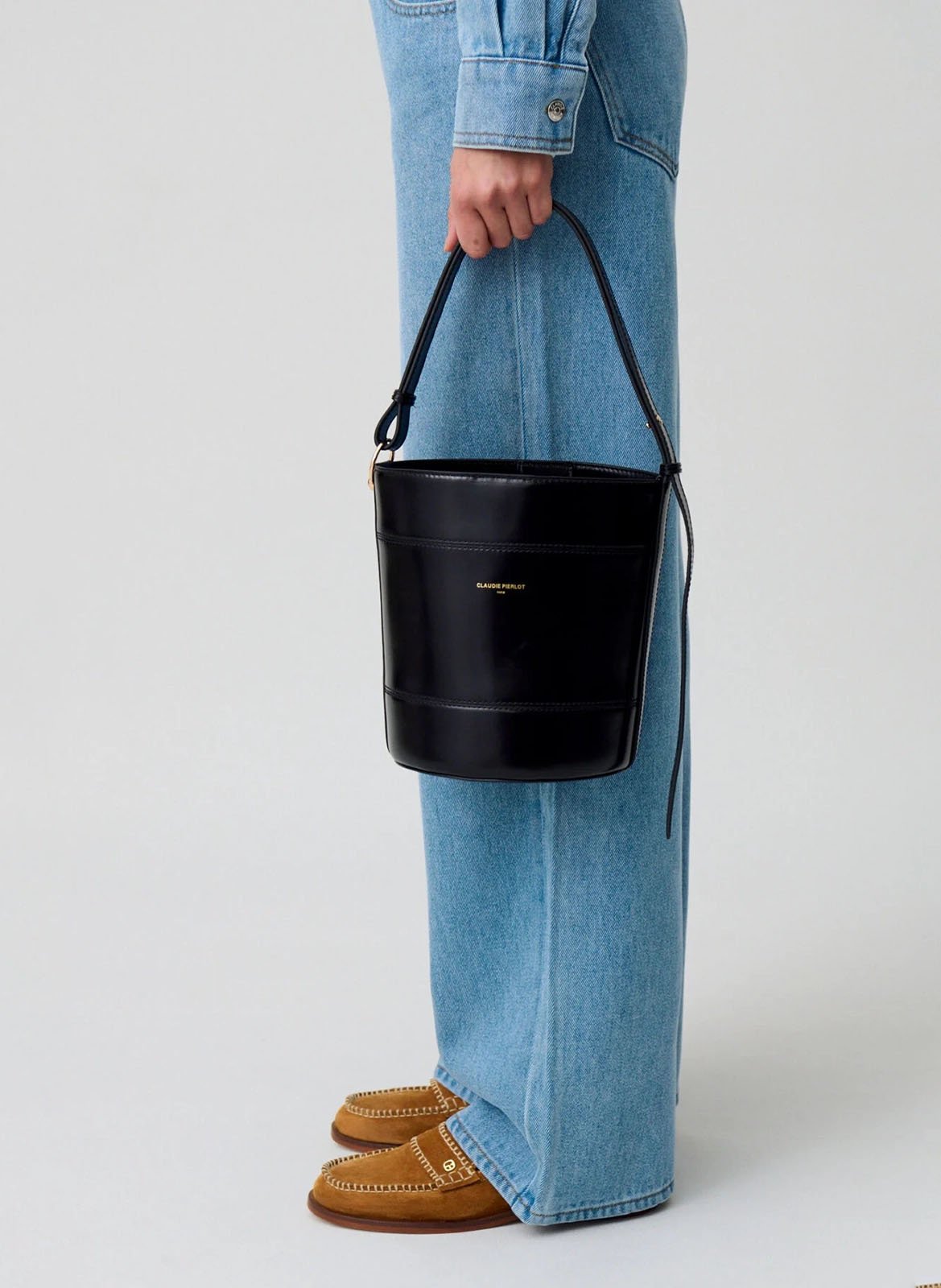 Sac seau en cuir CLAUDIE PIERLOT Noir