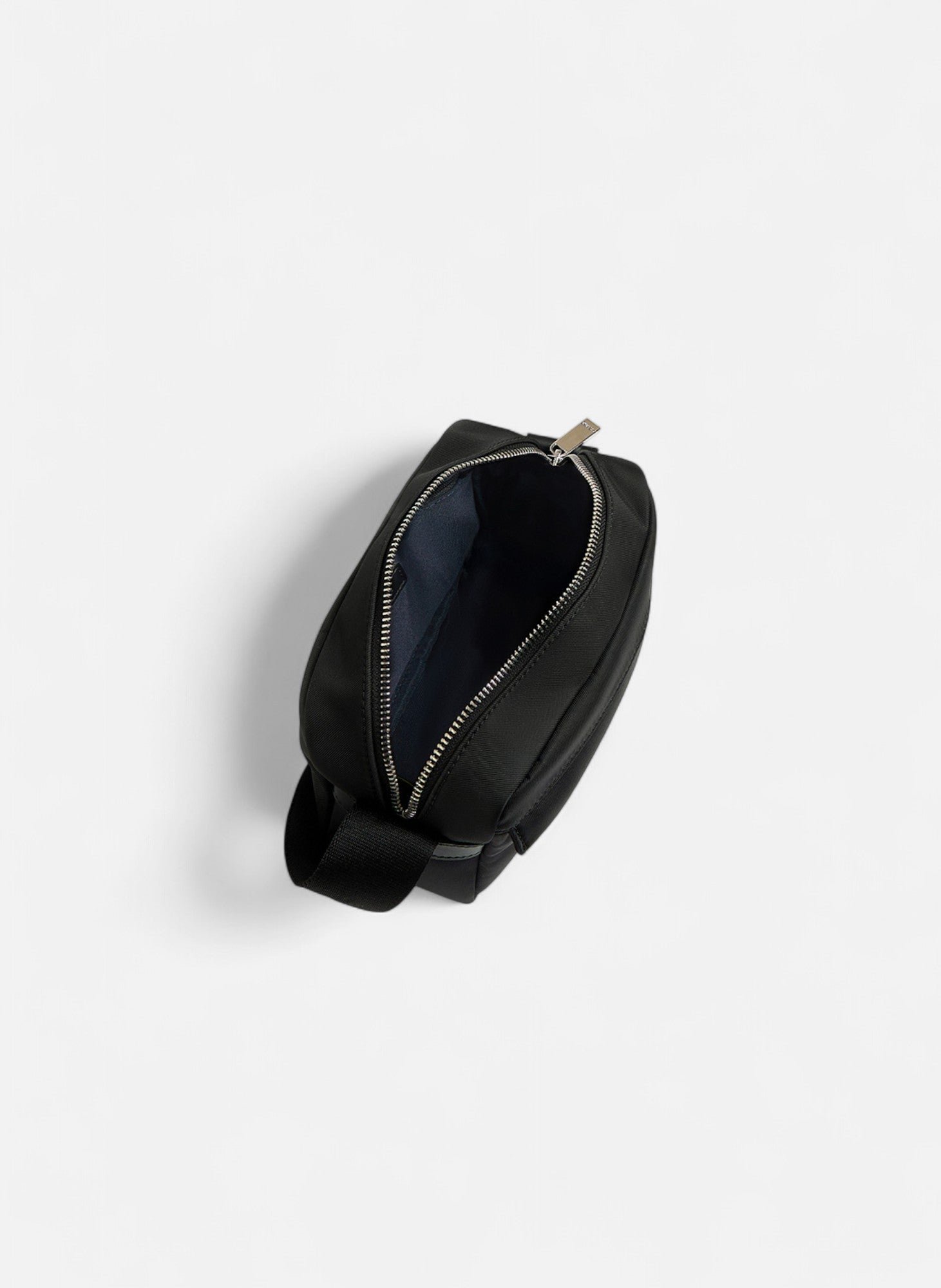 Petit sac bandoulière basile en toile nylon et cuir lisse LE TANNEUR Noir