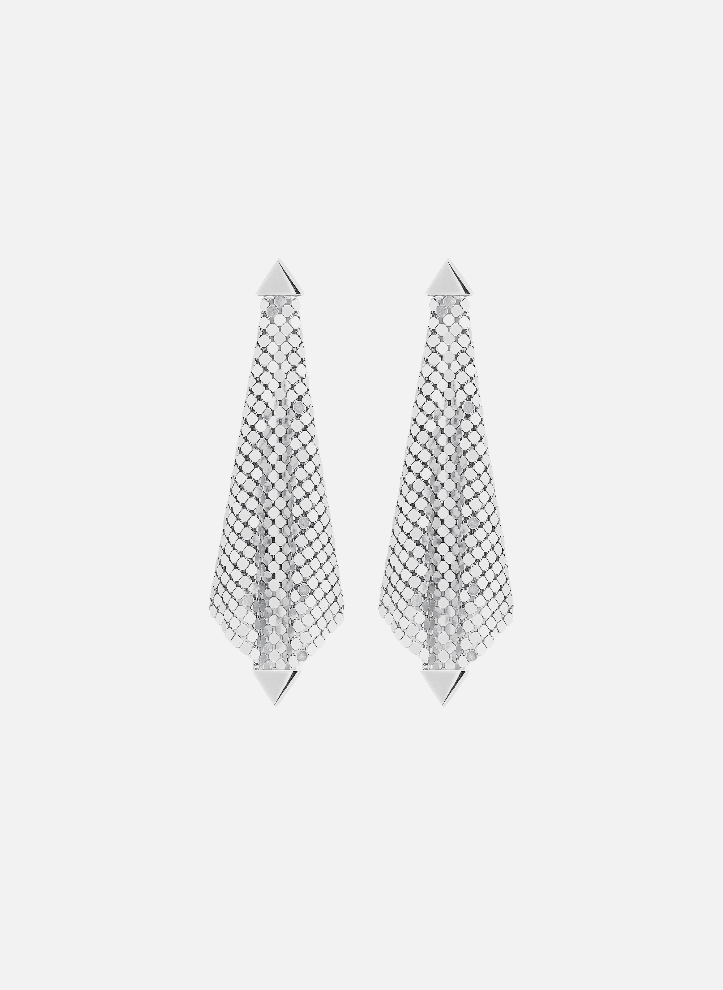 Boucles d’oreilles en mesh RABANNE Argent