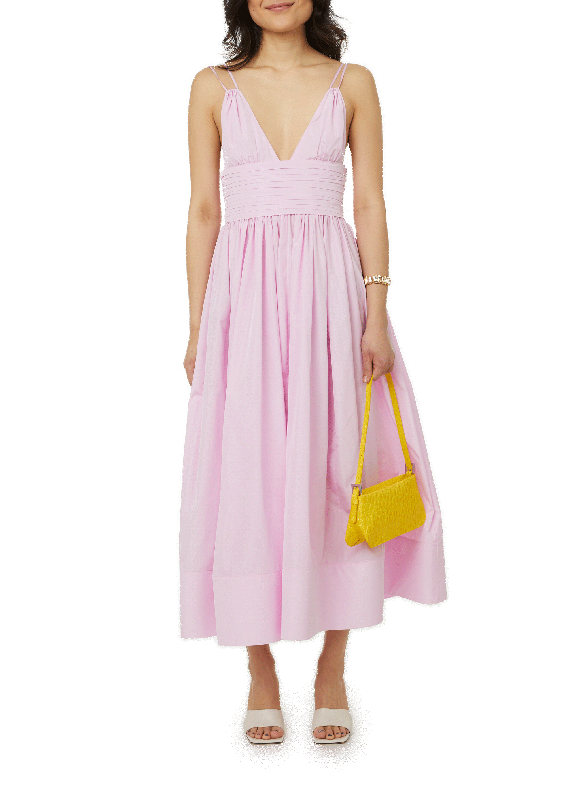 Sac baguette Dulce en cuir BY FAR Jaune