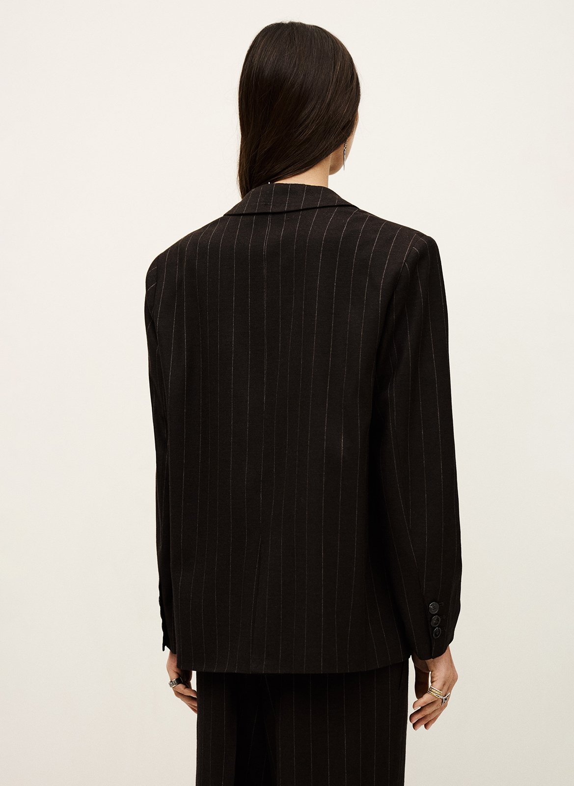 Veste tailleur oversize rayée hocee BA&SH Marron