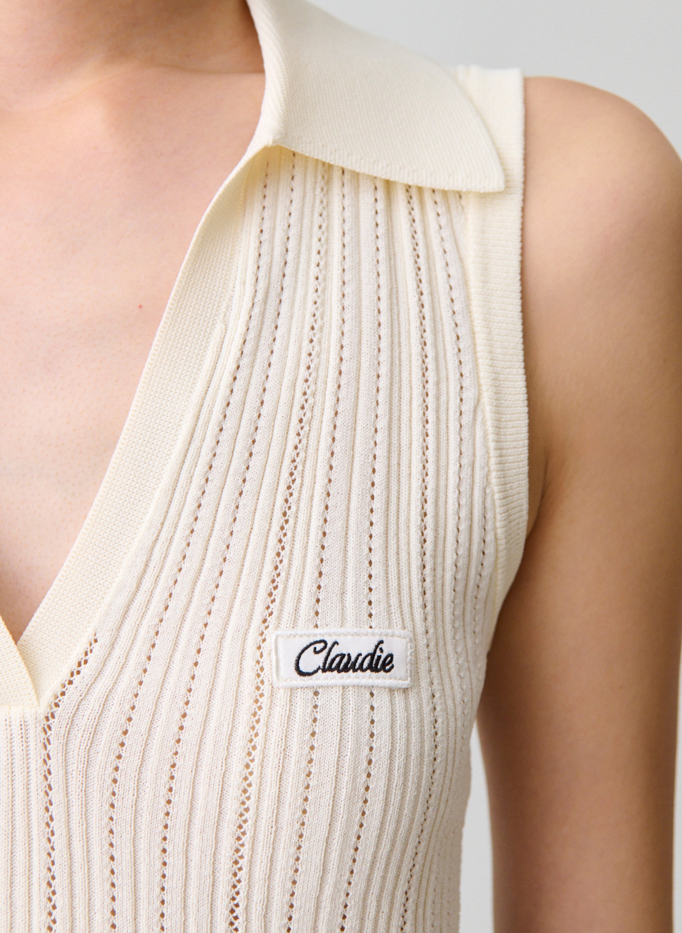 Top moulant côtelé col v CLAUDIE PIERLOT Multicolore