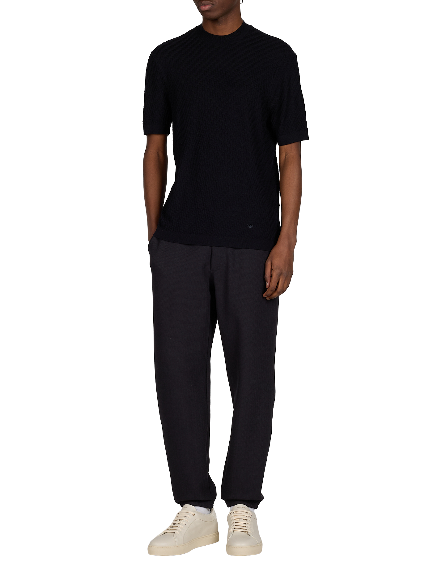 Pantalon ample uni EMPORIO ARMANI Bleu