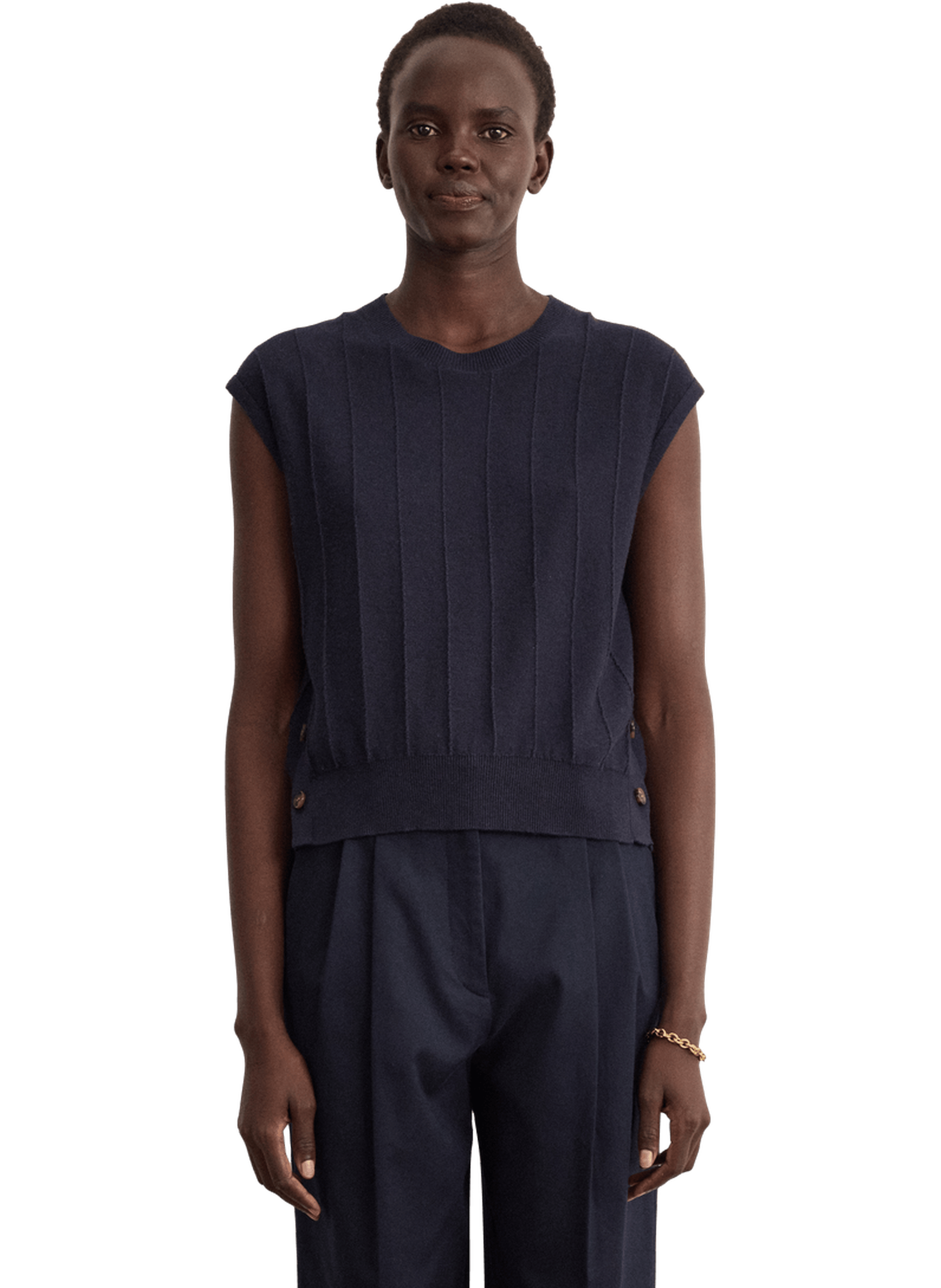 Pull sans manche en coton - lohane PABLO Bleu