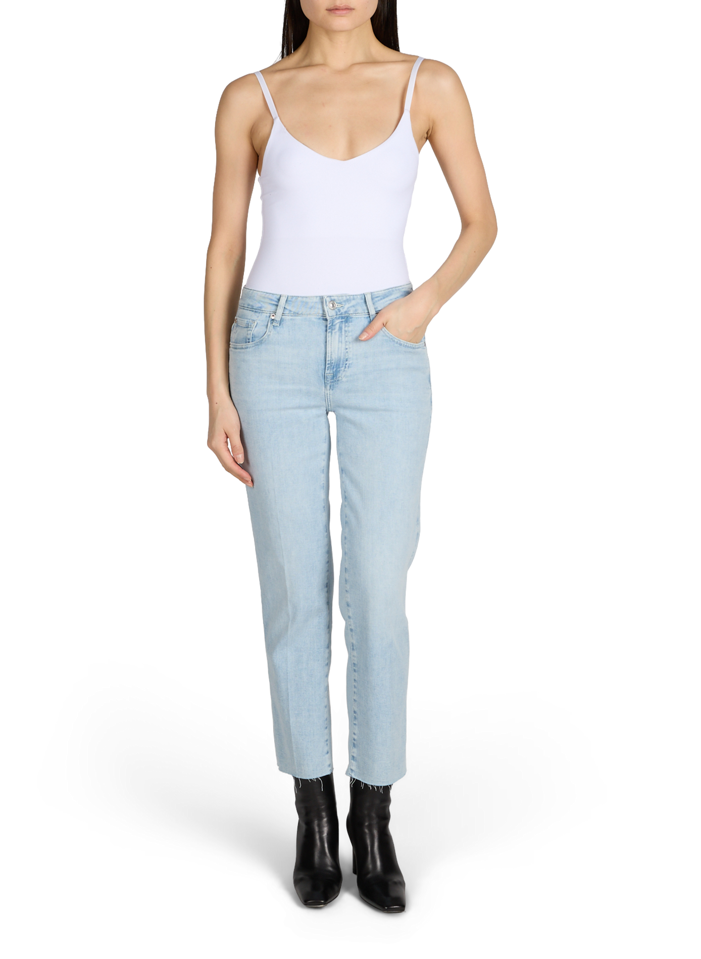 Straight leg Calie jeans in blended cotton 7 FOR ALL MANKIND Blue