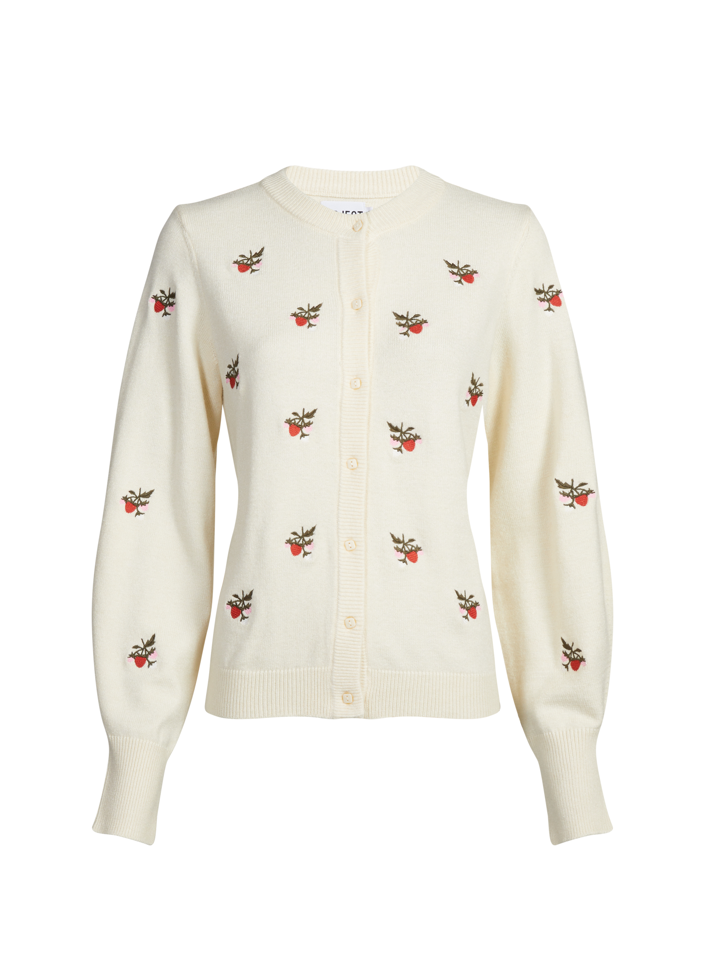 Cardigan with embroidered motif OBJECT Beige
