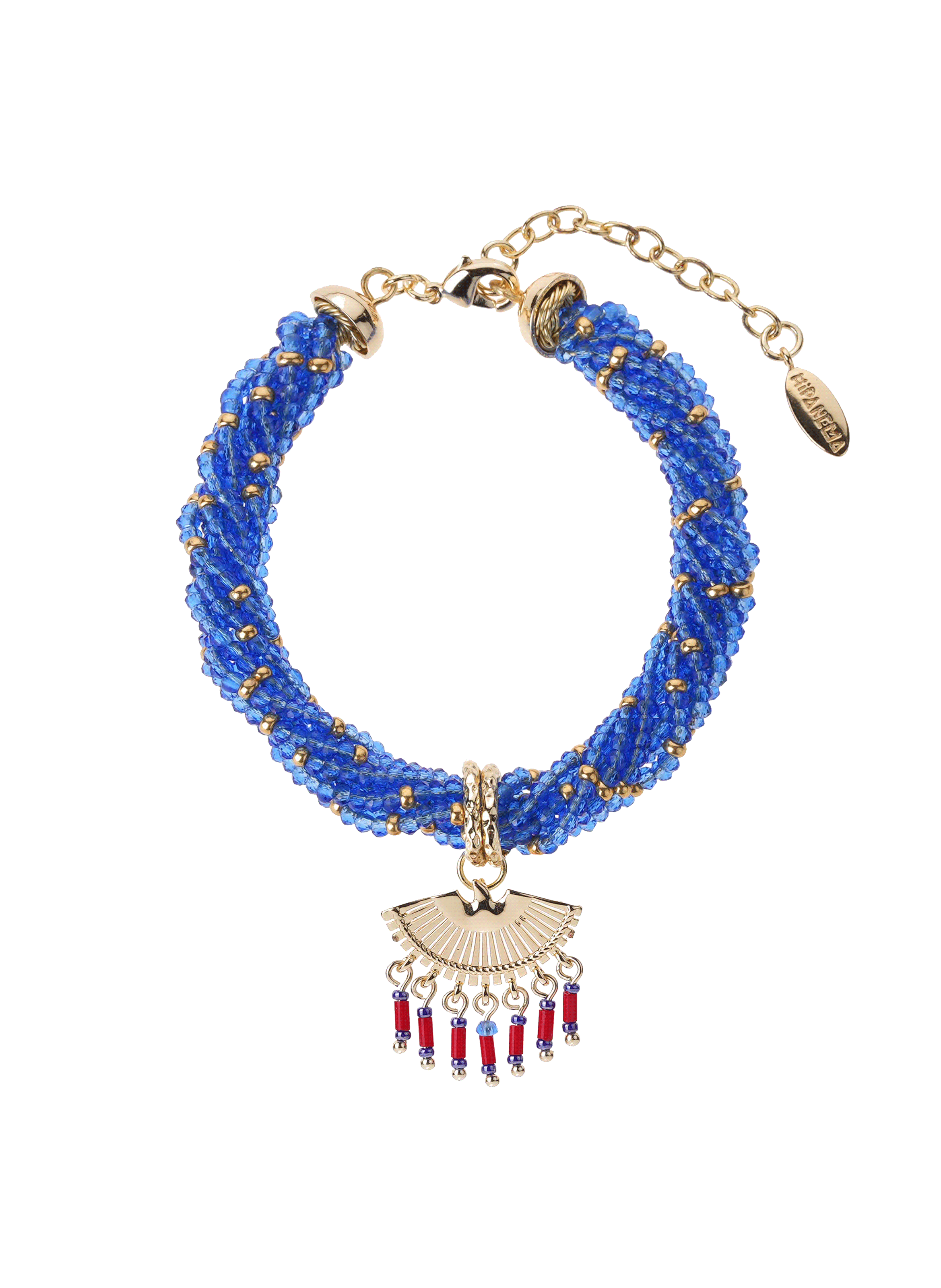 Bracelet de perles torsadées réglable avec pendentif nali HIPANEMA Bleu