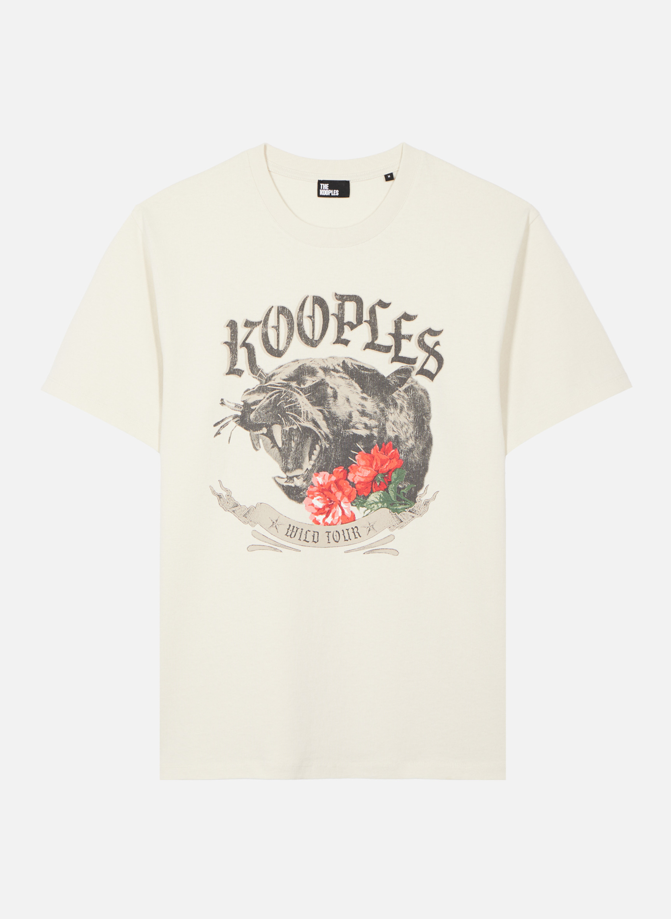 T-shirt avec sérigraphie panthère THE KOOPLES Beige
