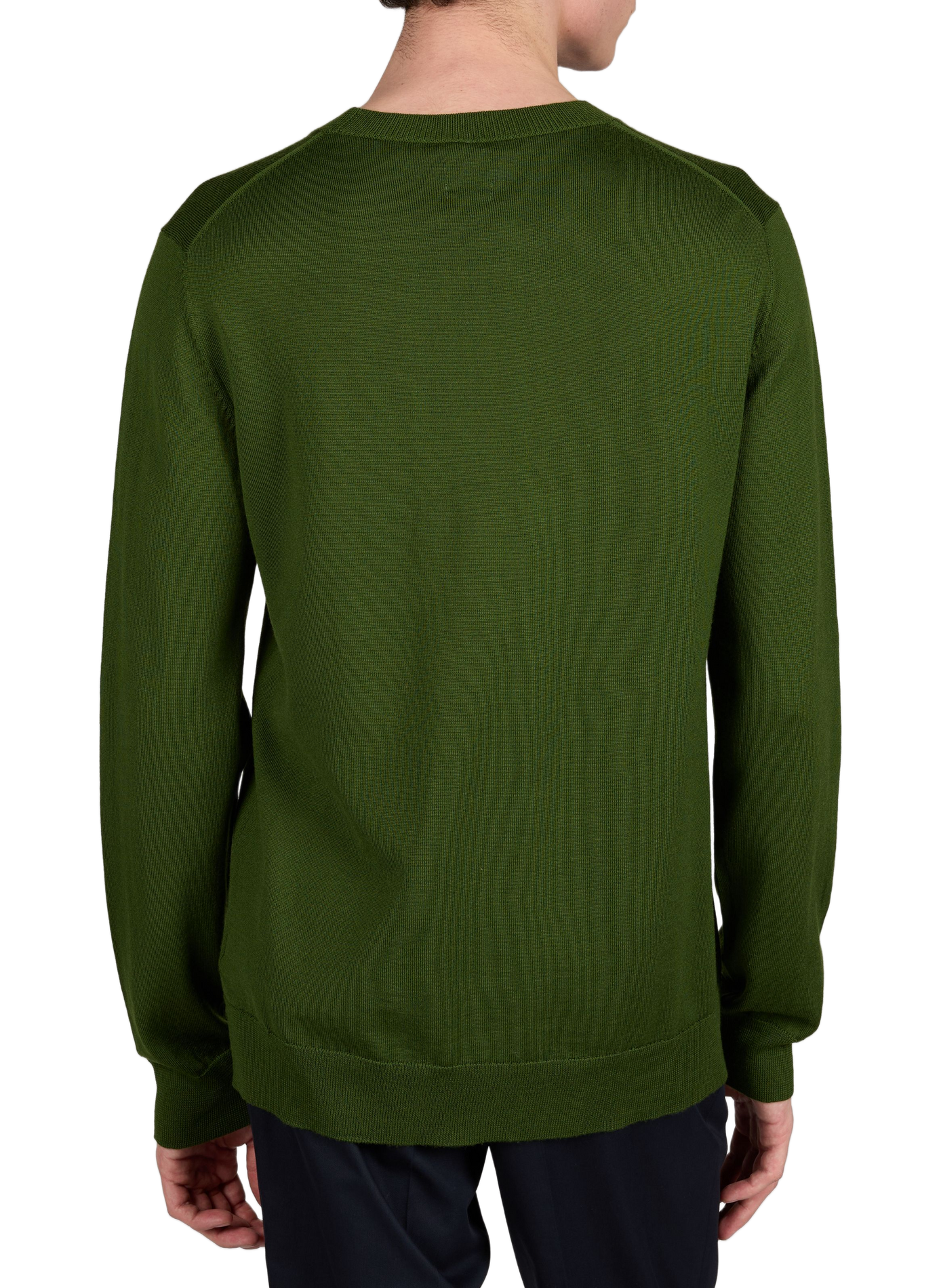 Pull col rond en laine mérinos AU PRINTEMPS PARIS Vert