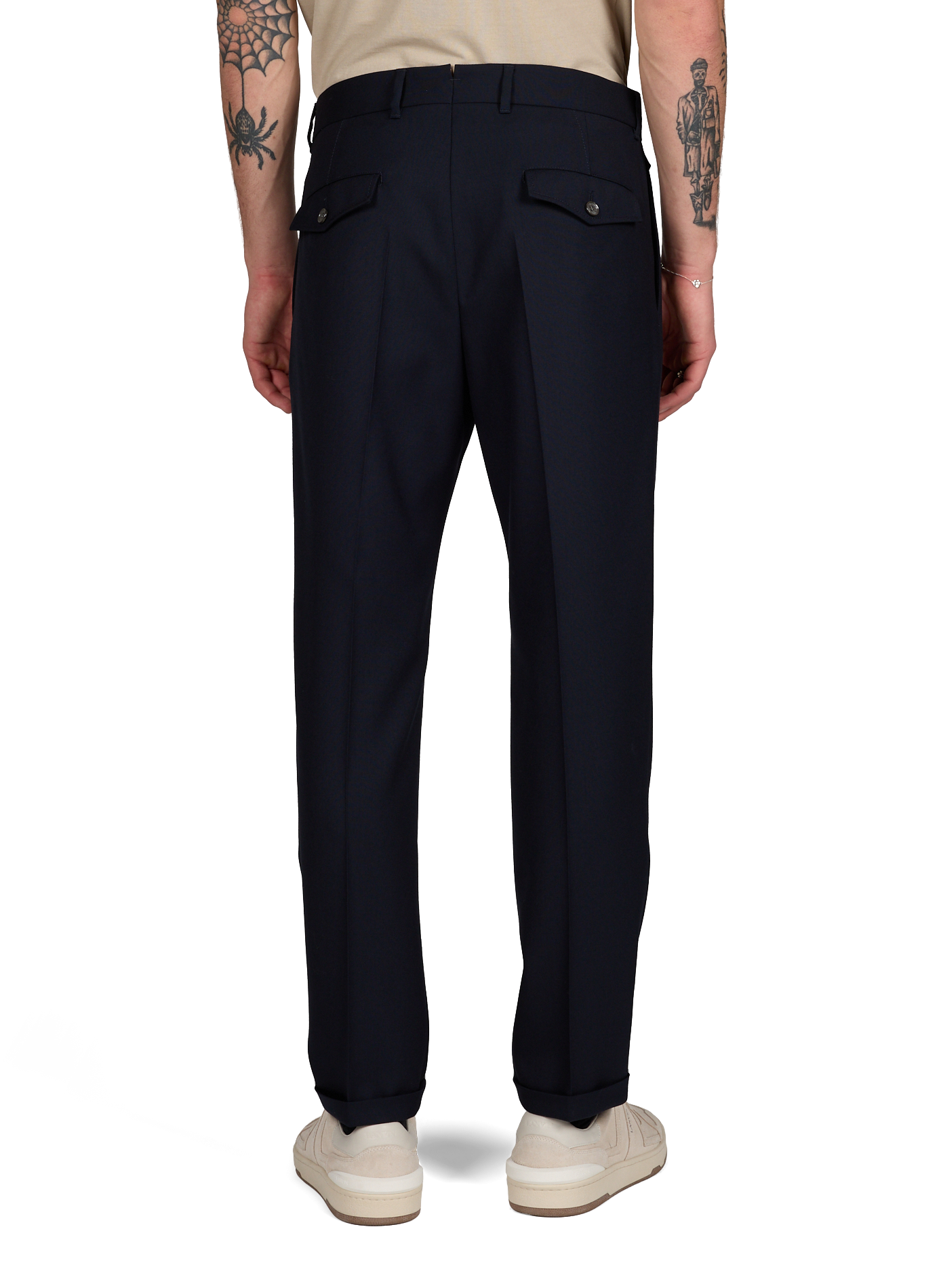 Pantalon cigarette en laine vierge WINDSOR Bleu