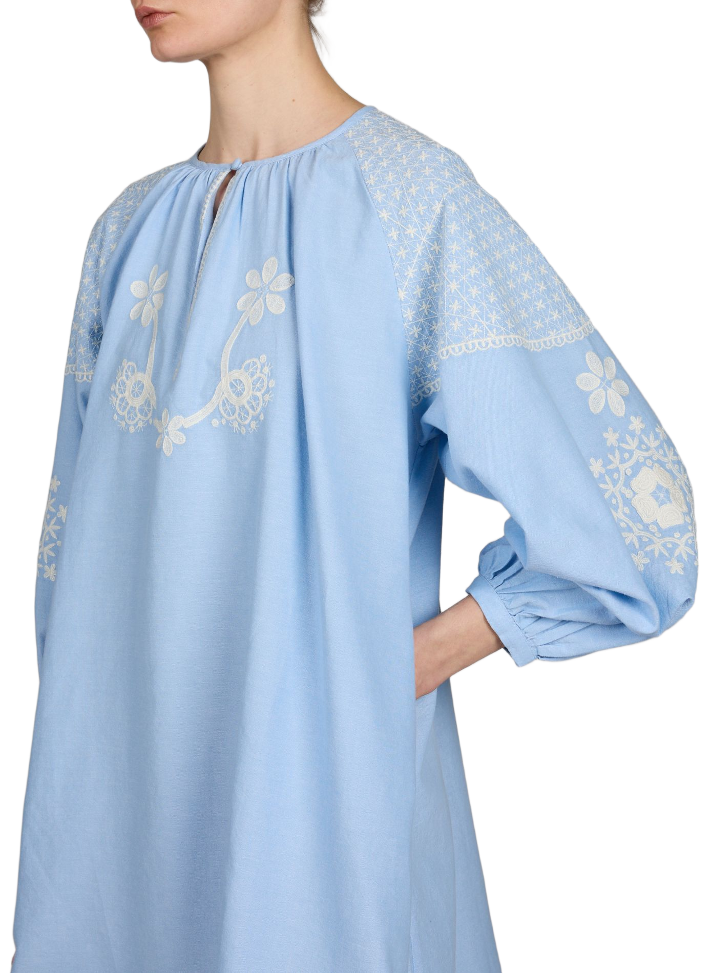 Robe courte Janice en coton LOUISE MISHA Bleu