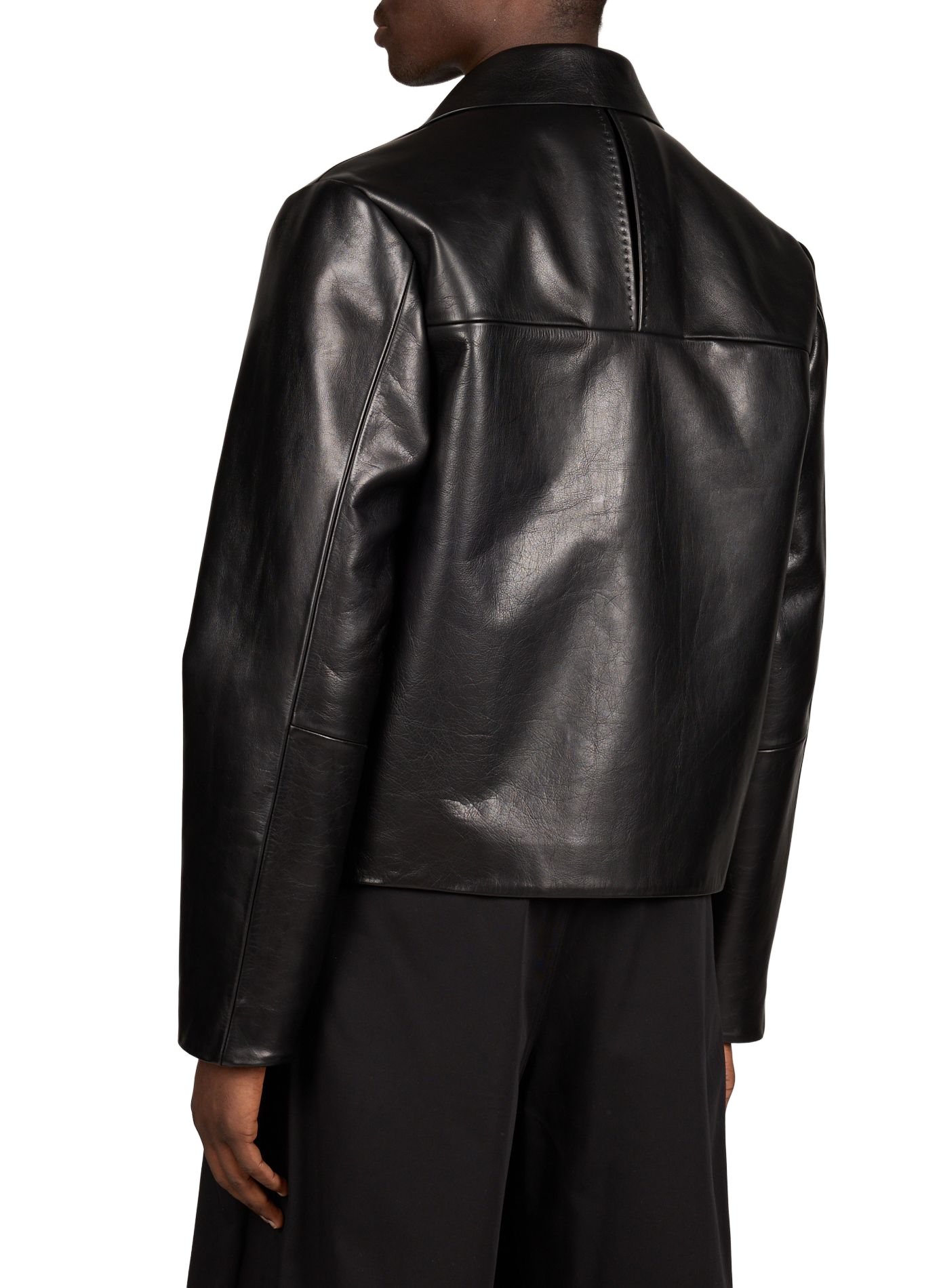 Straight cow leather jacket ENTIRE STUDIOS Black