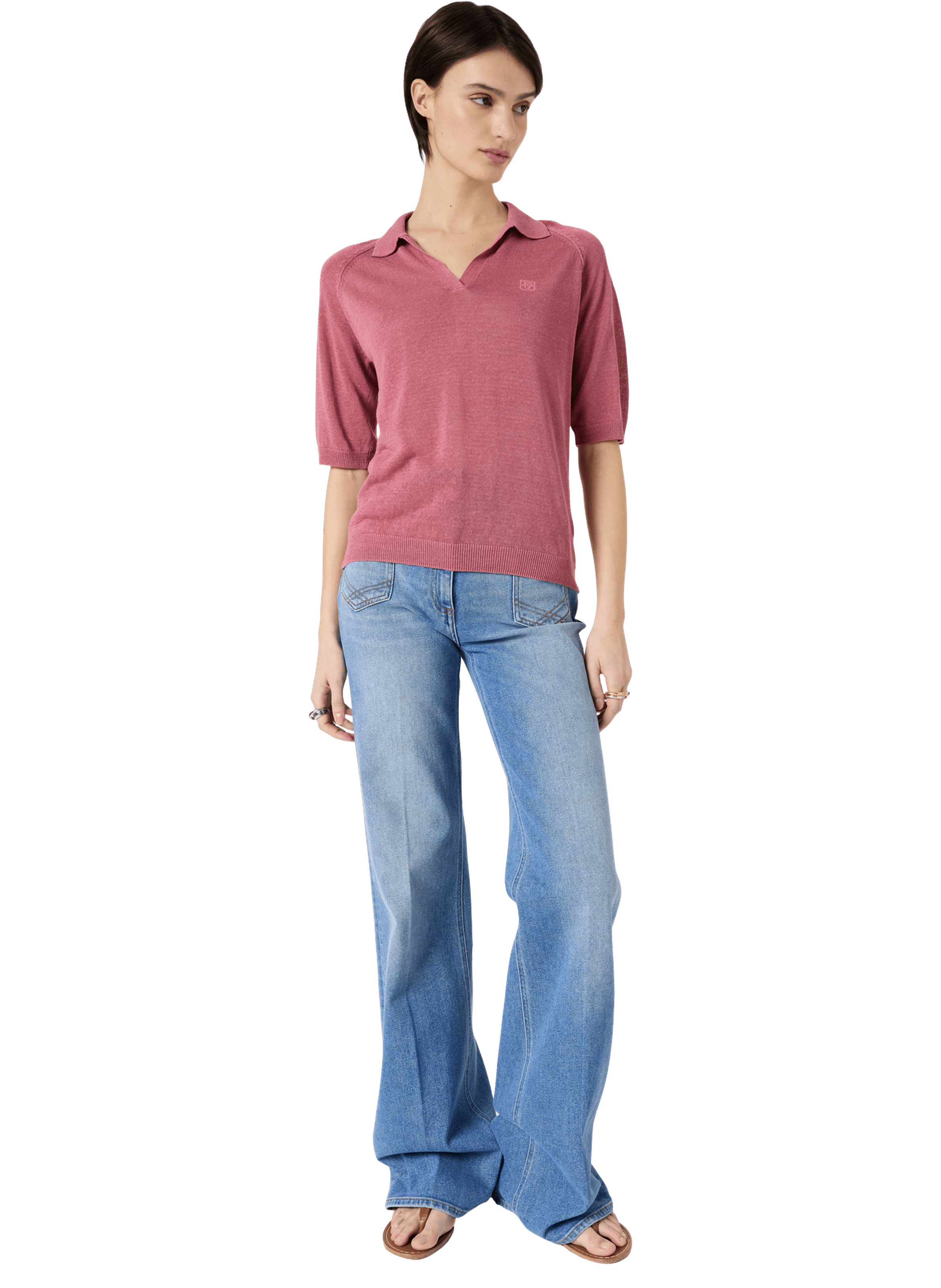 Polo en lin mélangé - loula GERARD DAREL Rose