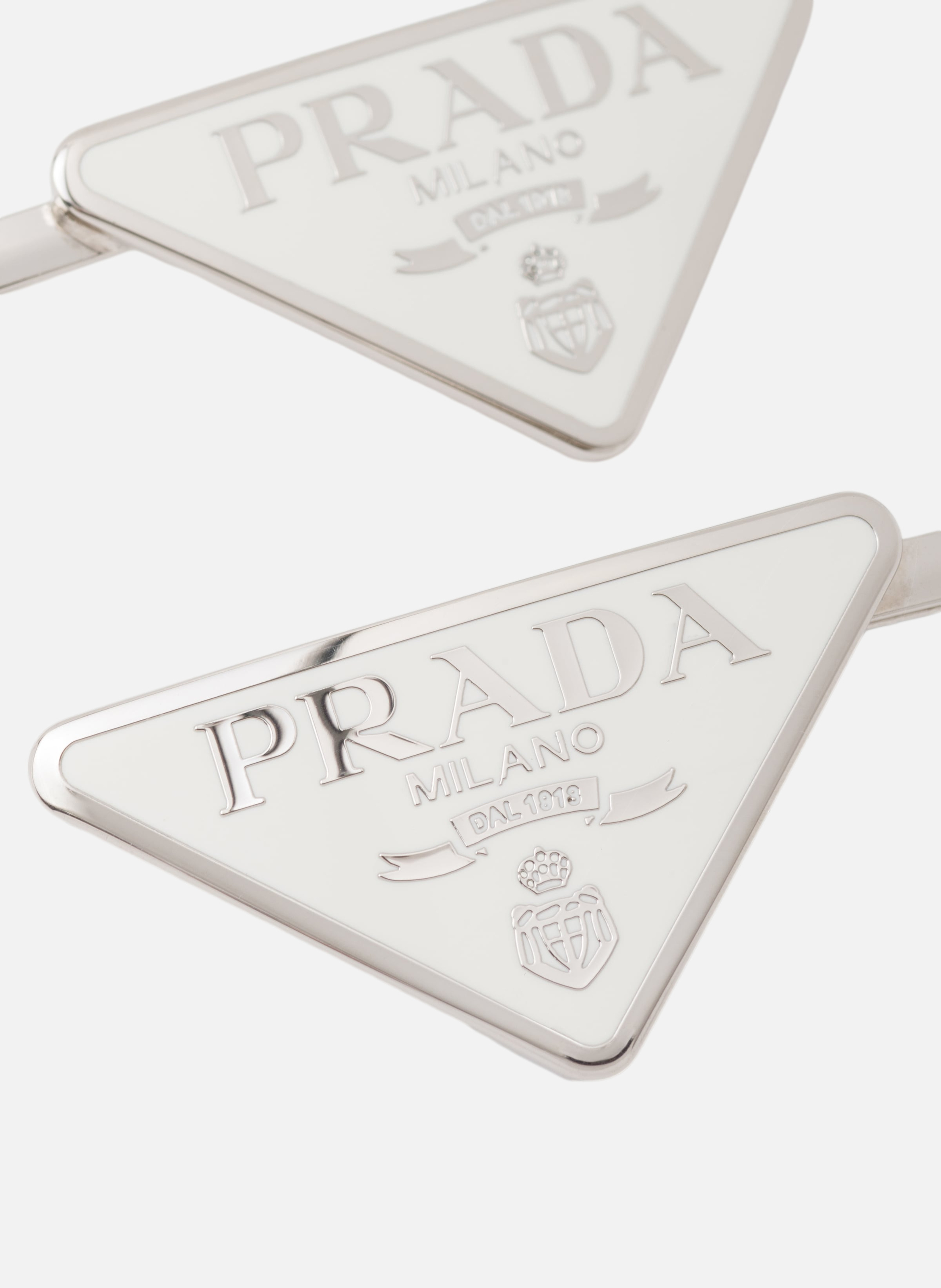 Épingles à cheveux en métal PRADA Blanc