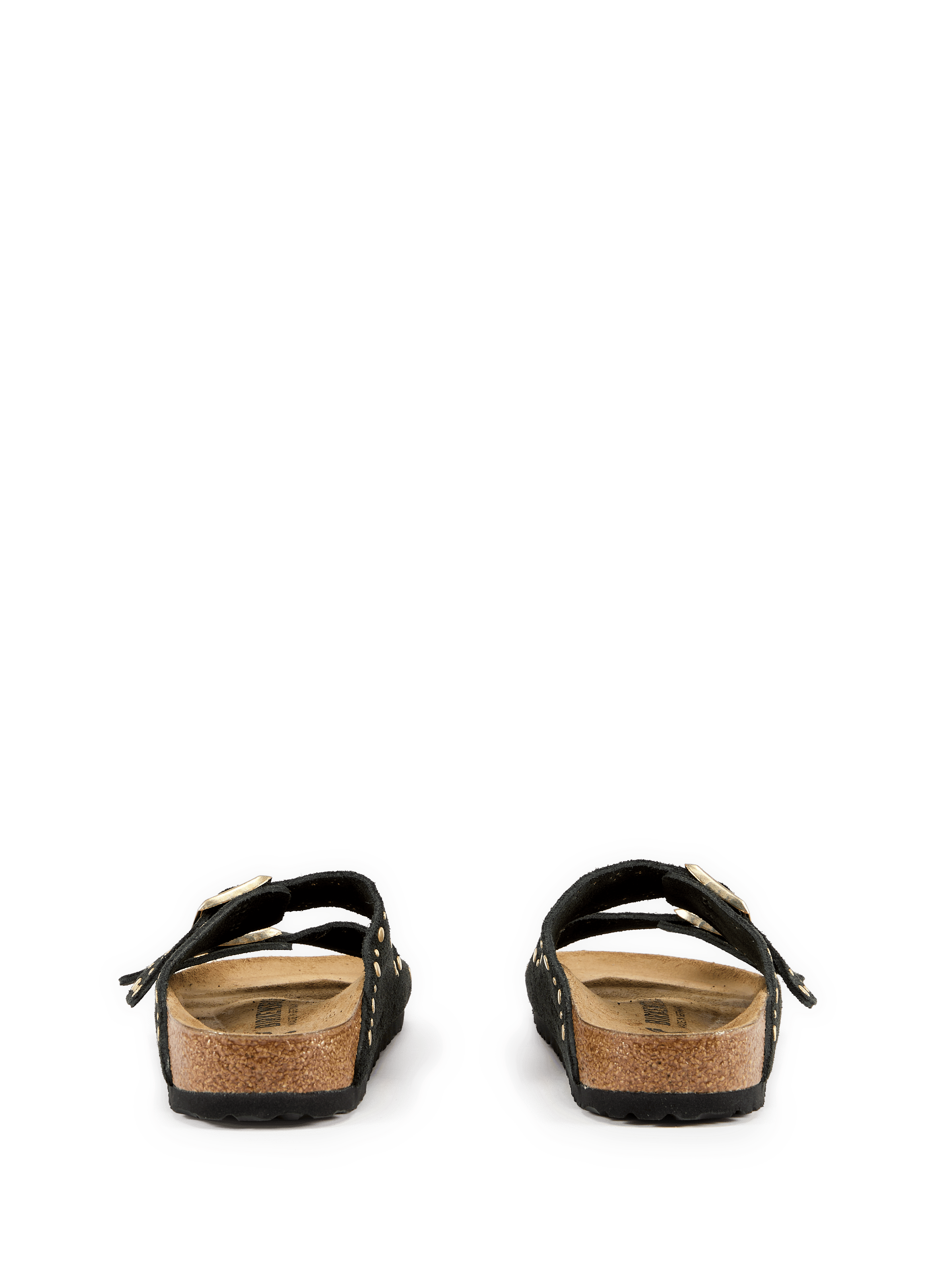 Platte muiltjes Arizona met studs in leer BIRKENSTOCK Zwart