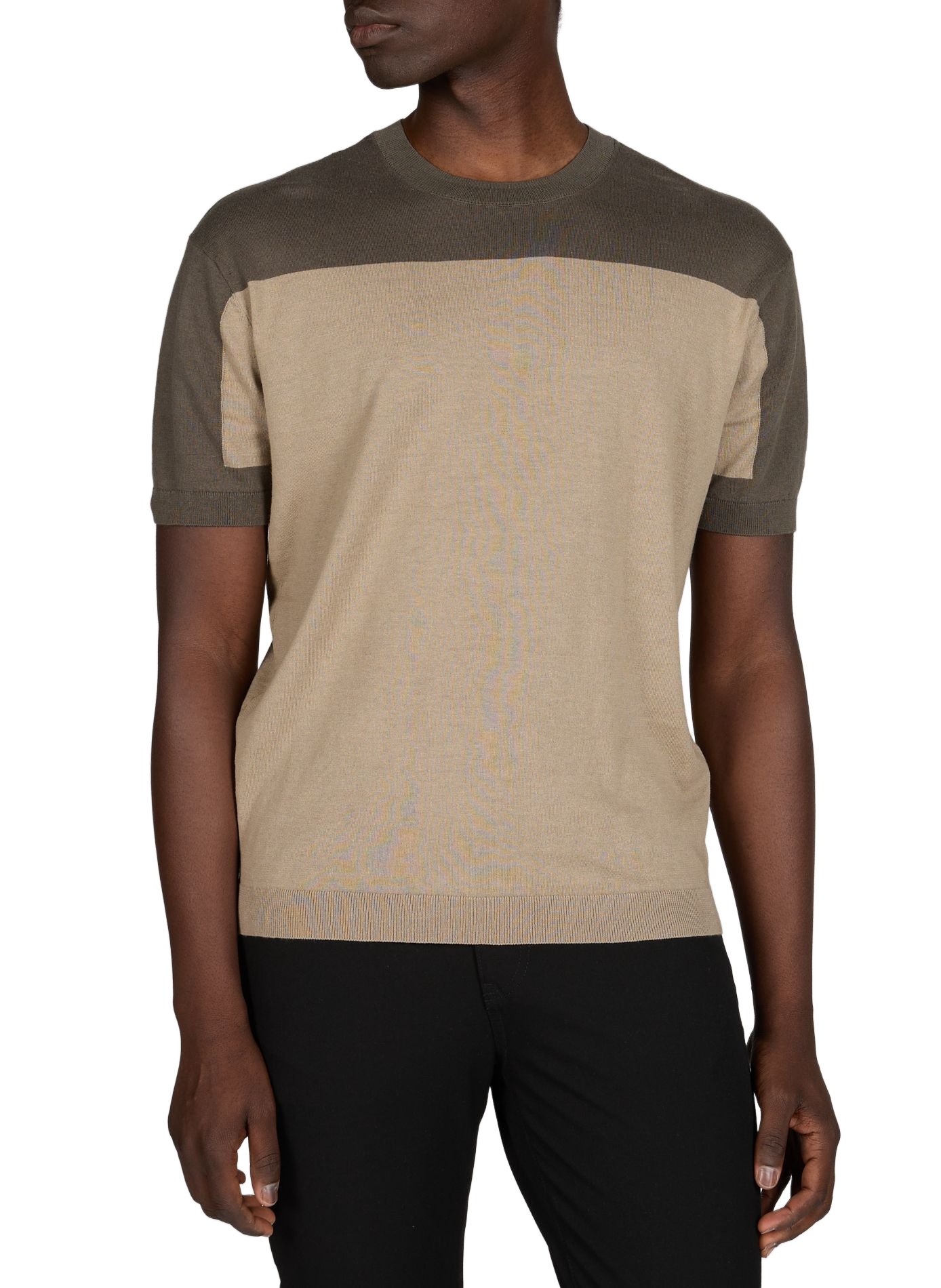 Short-sleeved linen and cotton sweater ARMANI EXCHANGE Multicolour