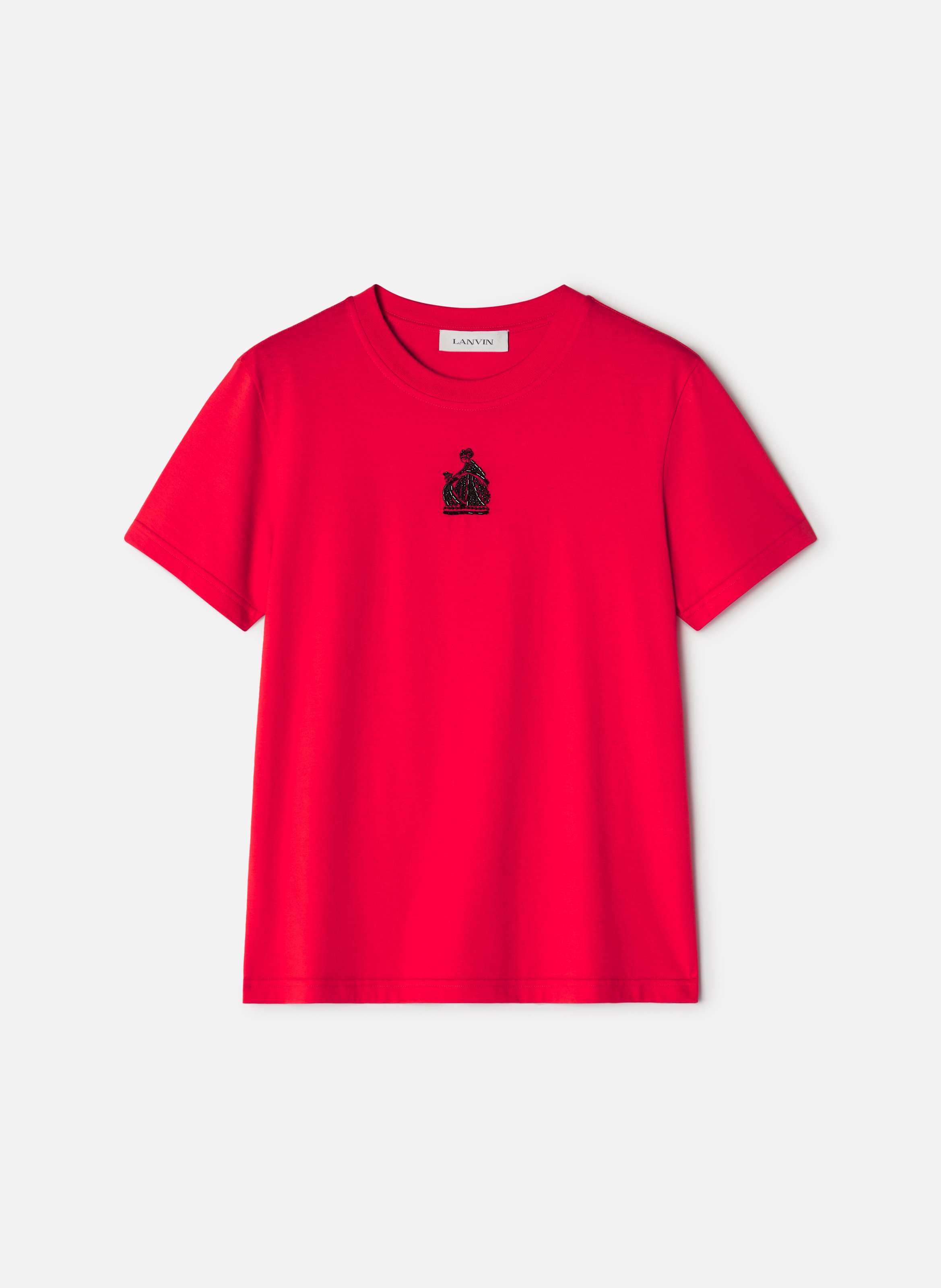T-shirt brodé la mère et l'enfant en jersey LANVIN Rouge
