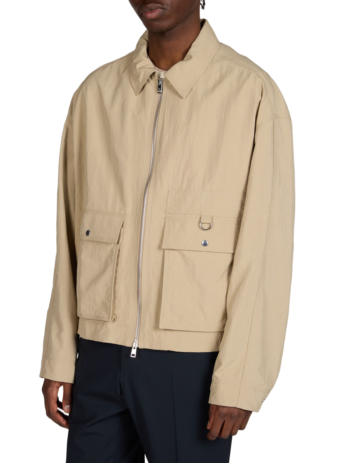 Tea leaf double zip jacket MAISON KITSUNÉ Beige