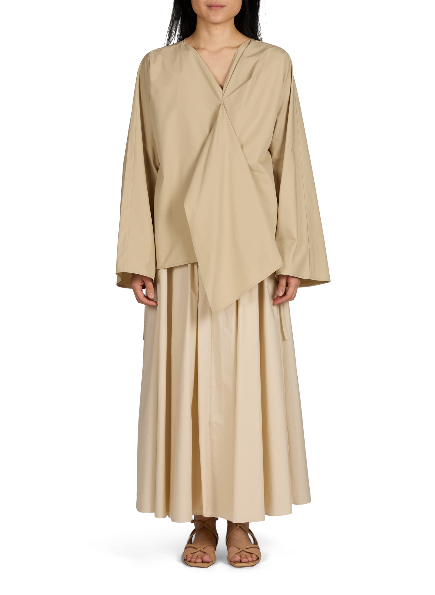 Flache Sandalen aus Leder Ayla JIMMY CHOO Beige