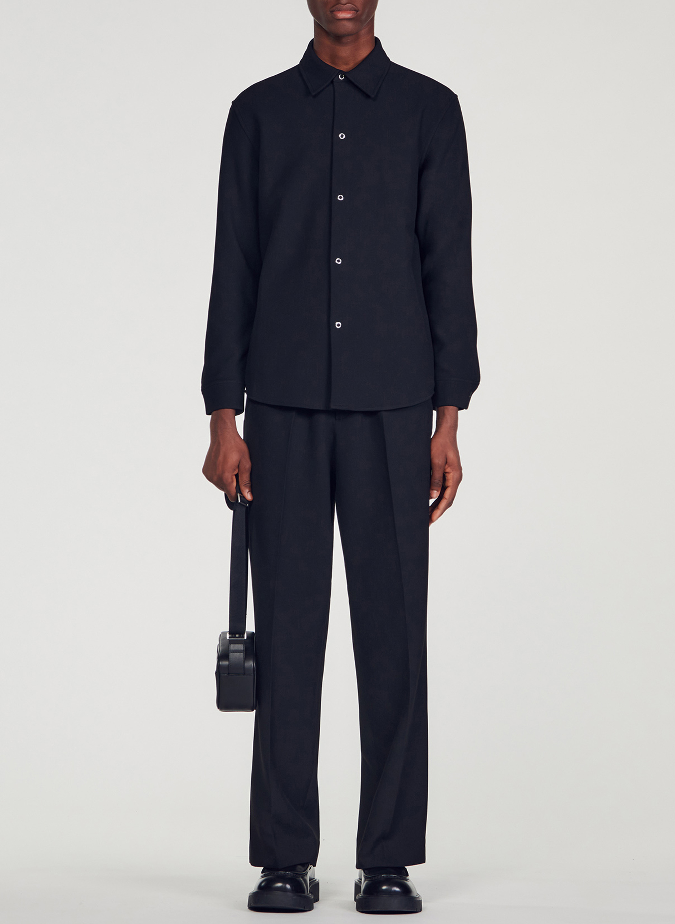 Chemise droite à col classique SANDRO Noir