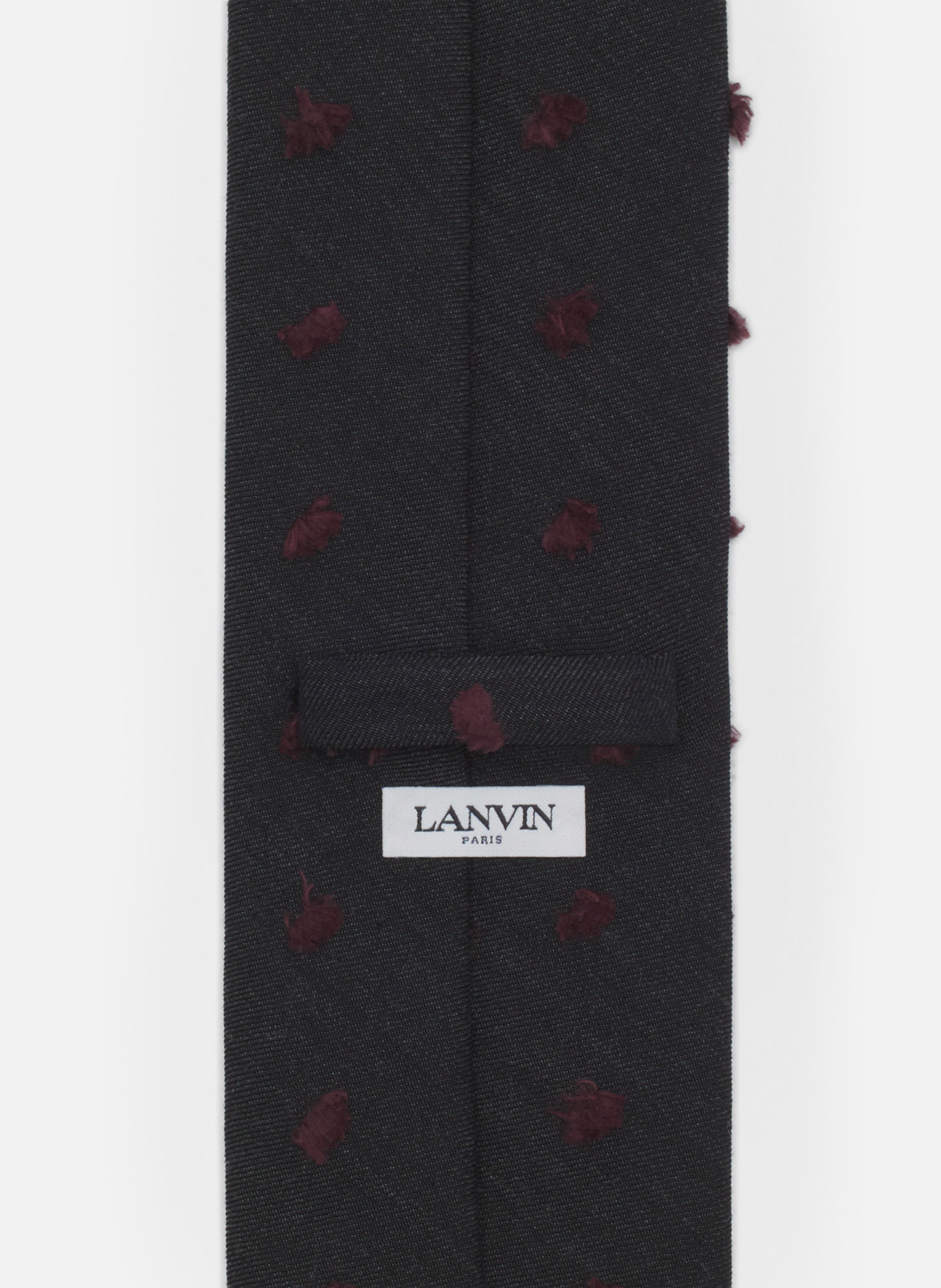 Cravate lanvin maxi pois en laine tissé LANVIN Gris