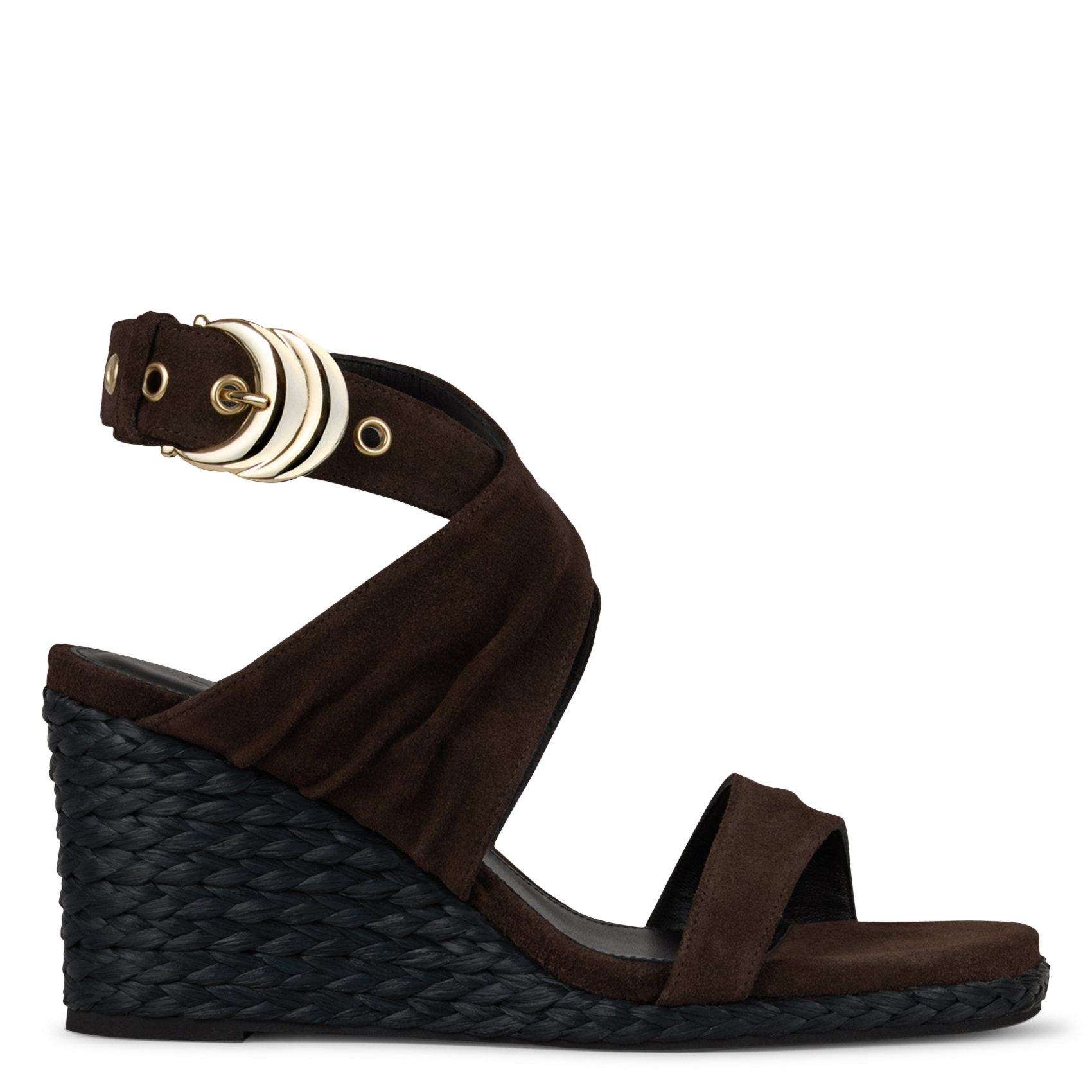 Sandales espadrilles en cuir velours cecile BA&SH Marron
