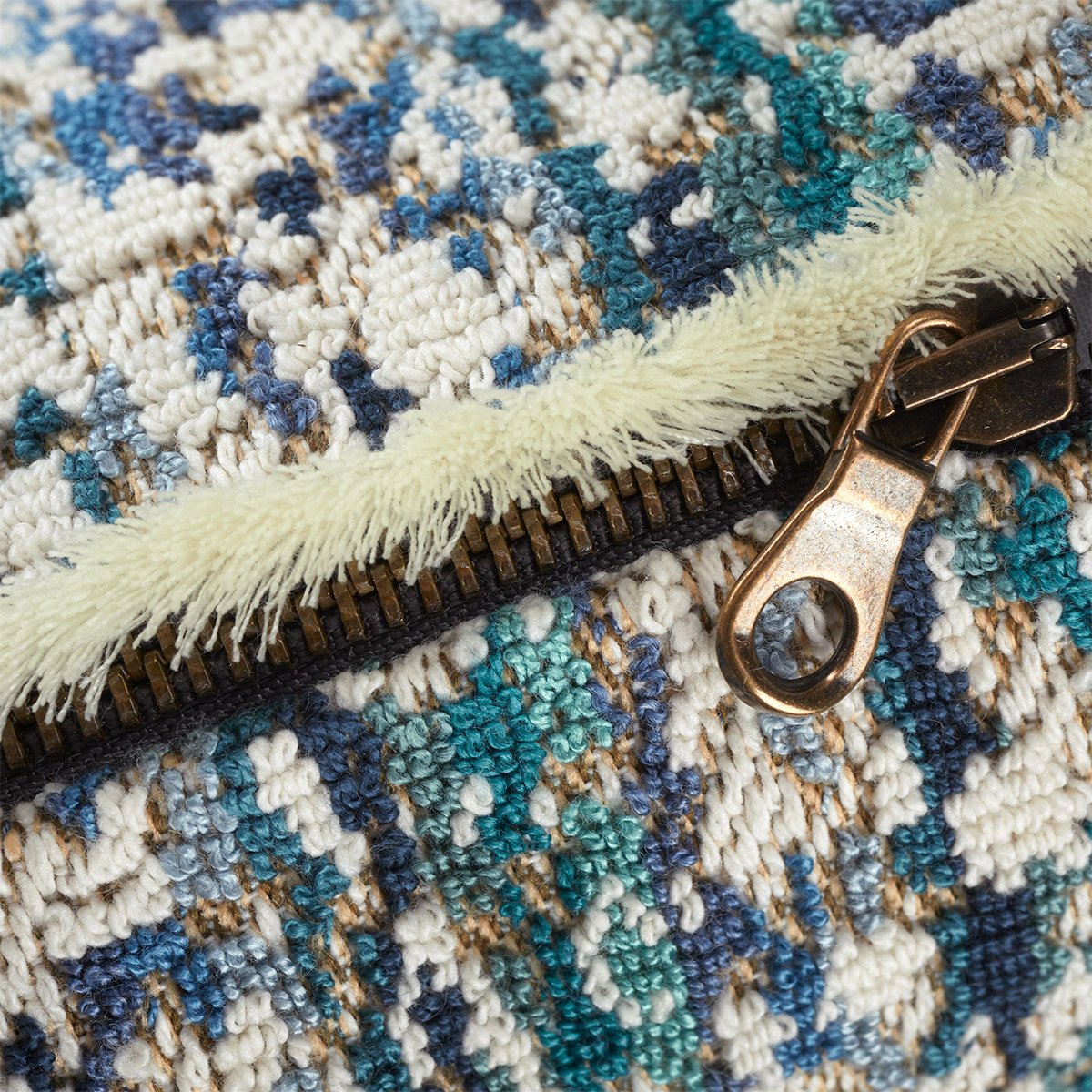 Housse de coussin en coton, illusion YVES DELORME Bleu