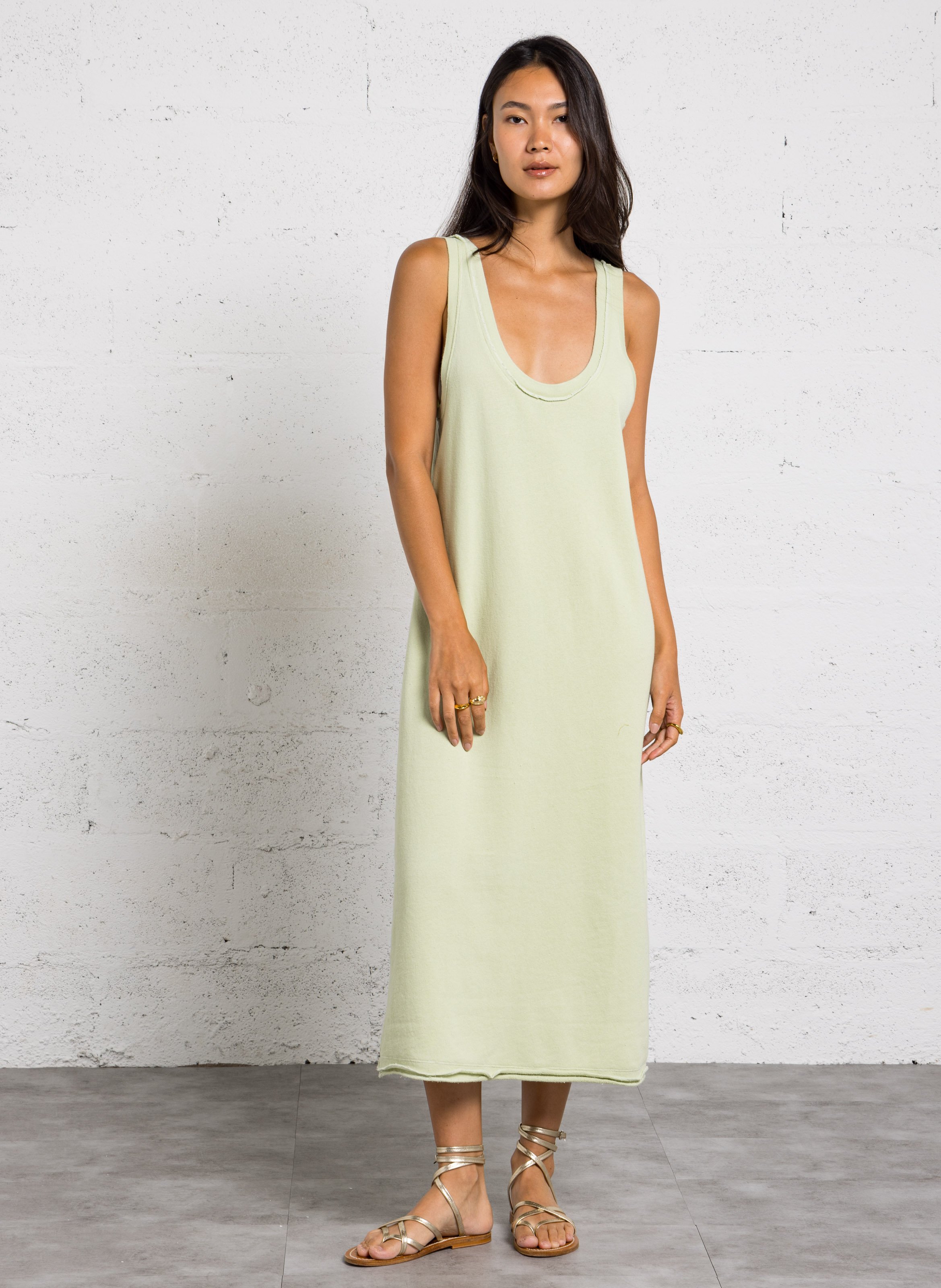 Robe longue débardeur unie vibtown AMERICAN VINTAGE Beige