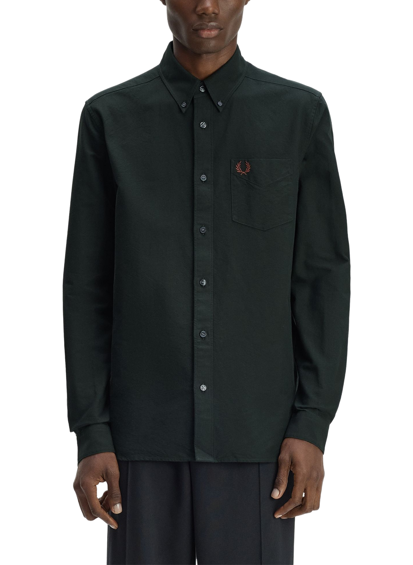 Chemise col américain en coton FRED PERRY Vert