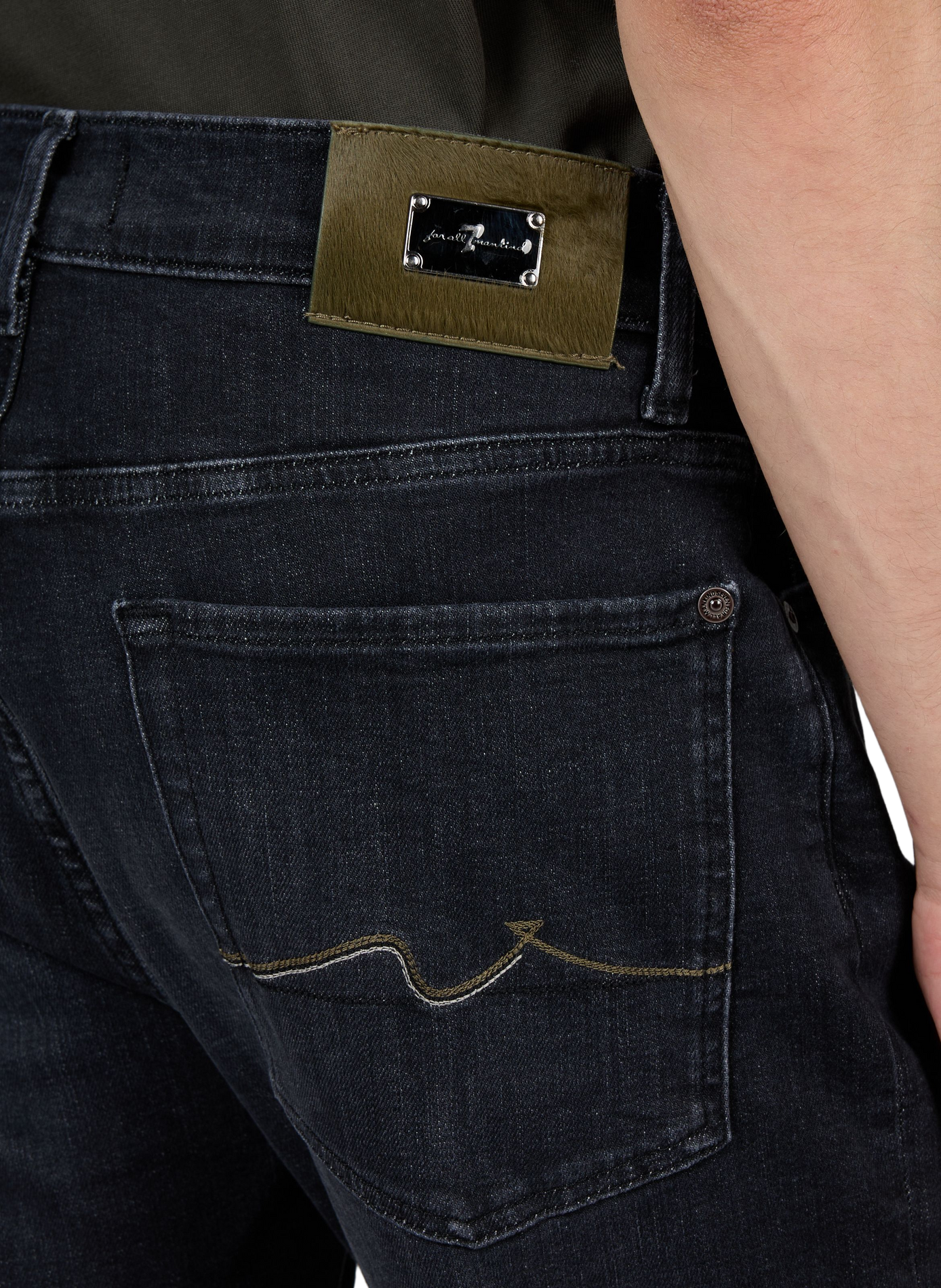 Slimmy washed denim jeans in blended cotton 7 FOR ALL MANKIND Black