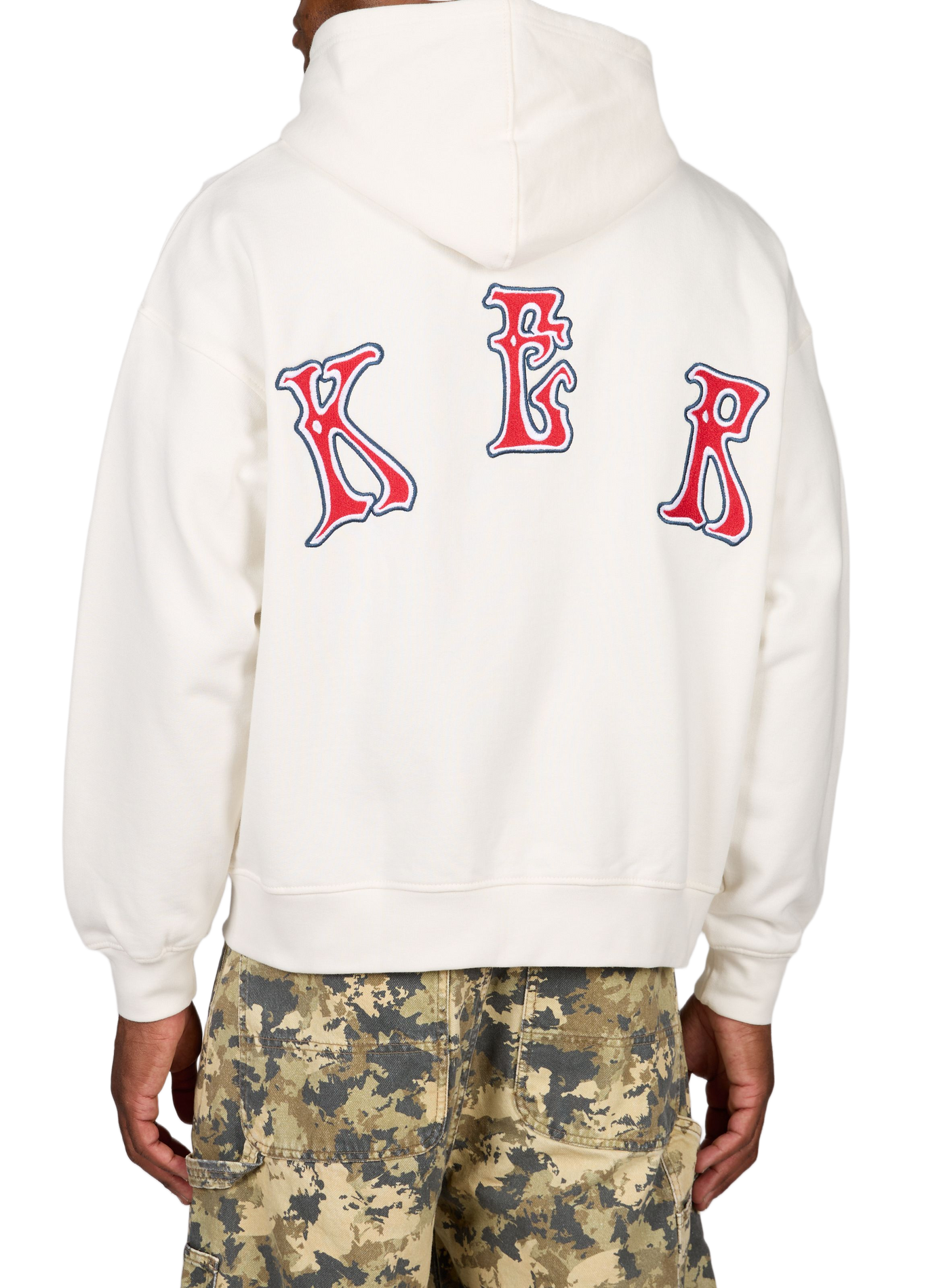Geborduurde katoenen sweatshirt met rits JACKER. Wit