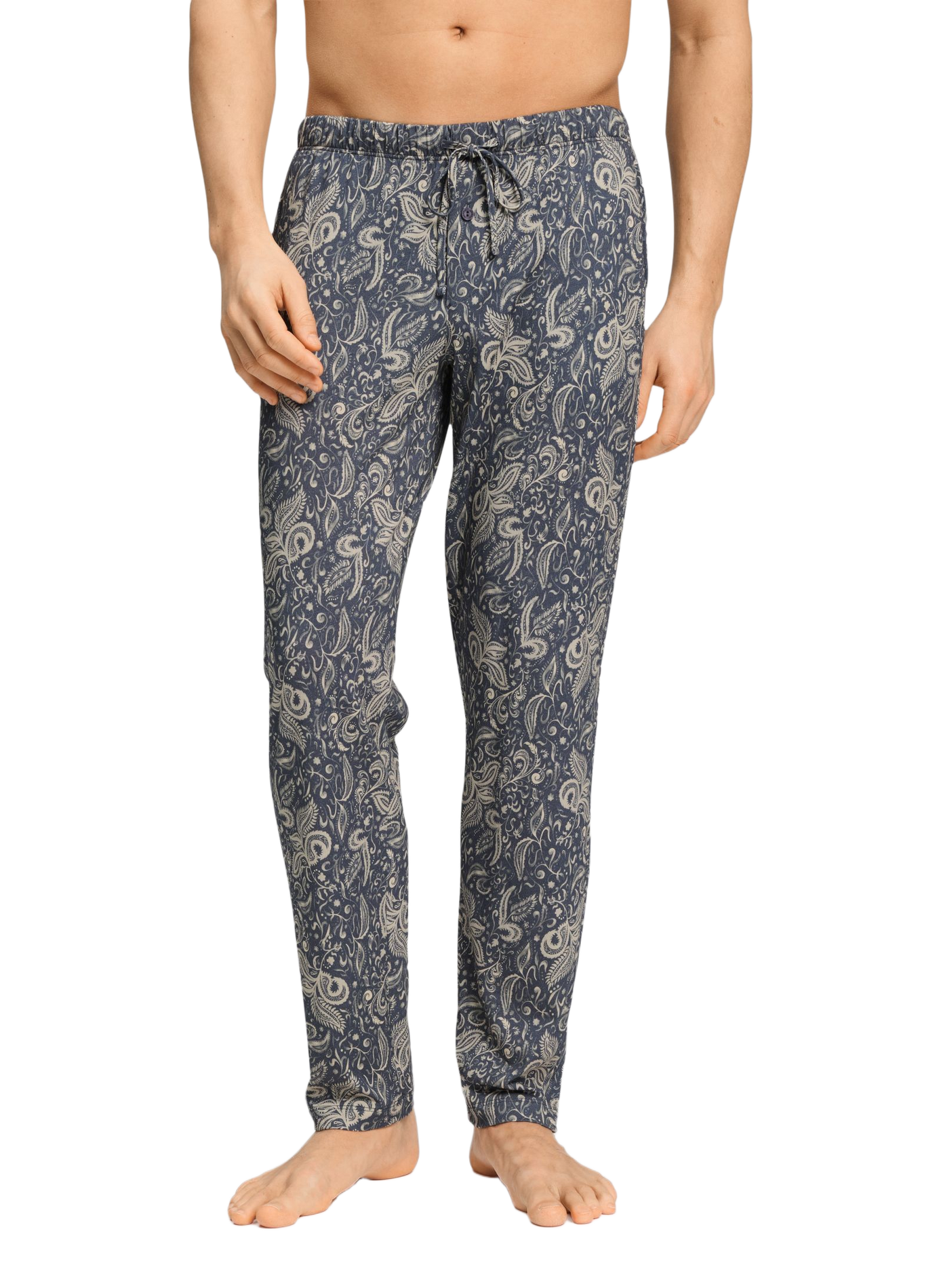 Pantalon droit en coton HANRO Bleu