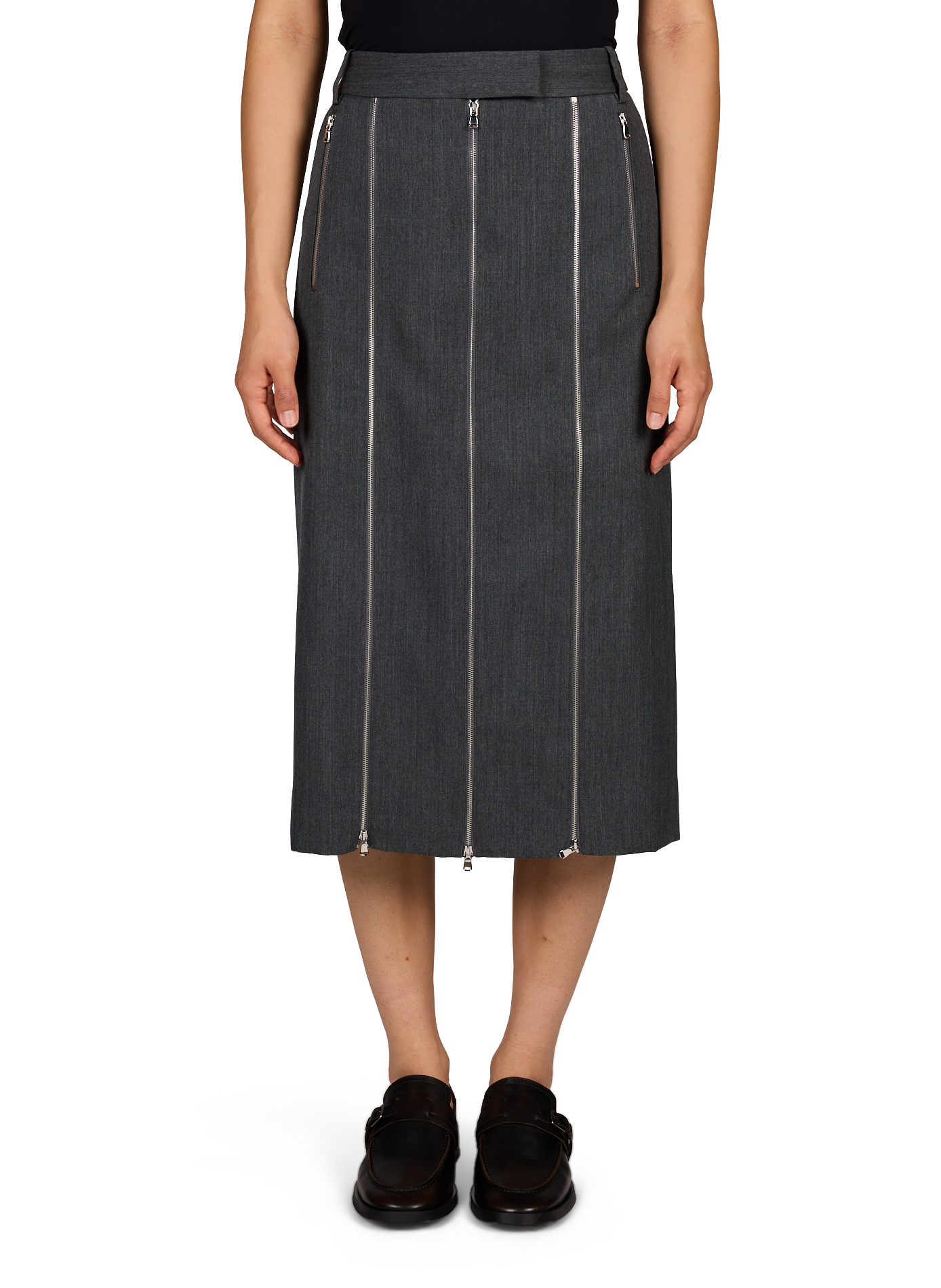 Straight wool midi skirt TIBI Grey