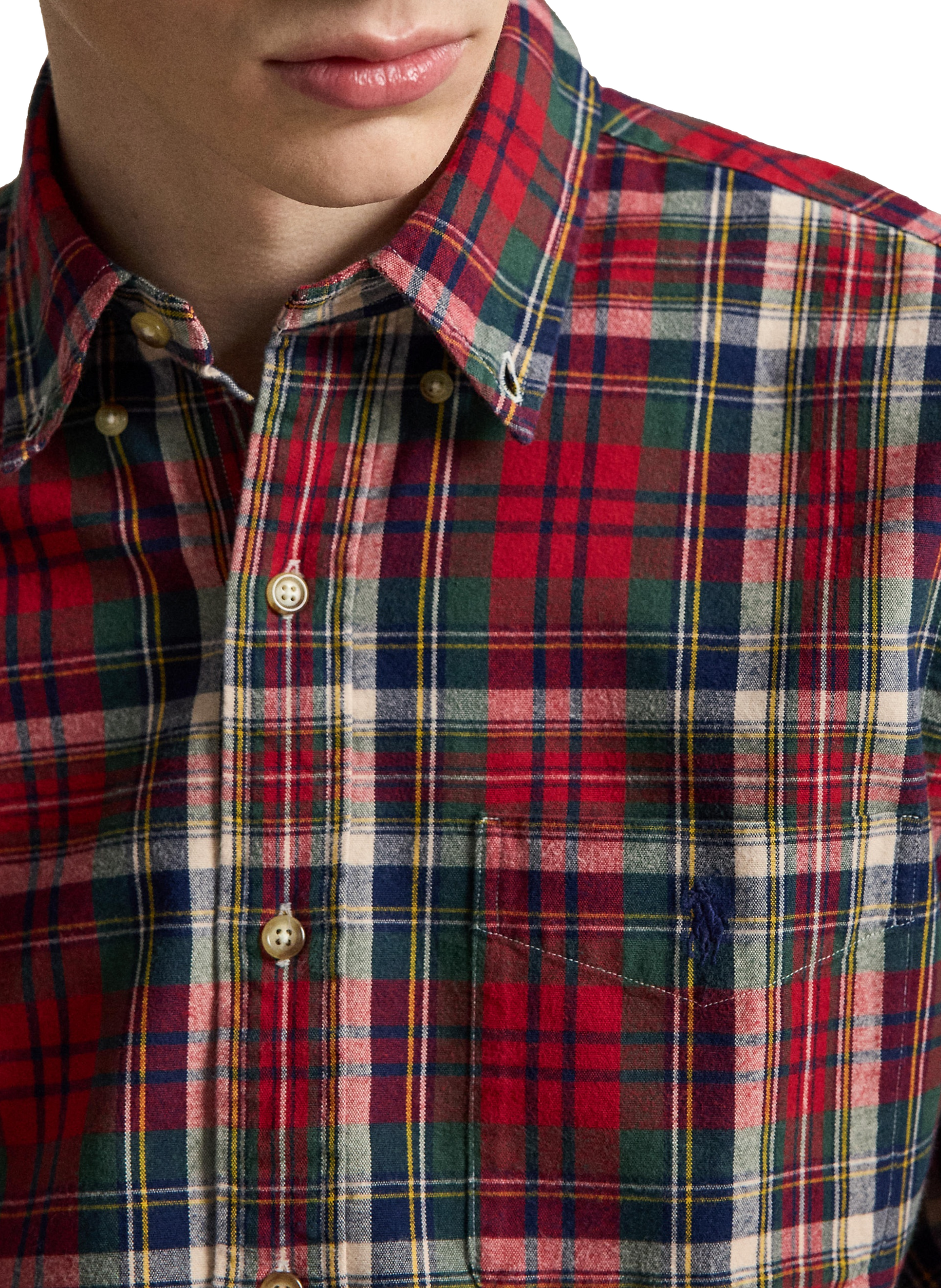 Chemise à carreaux en coton POLO RALPH LAUREN Rouge