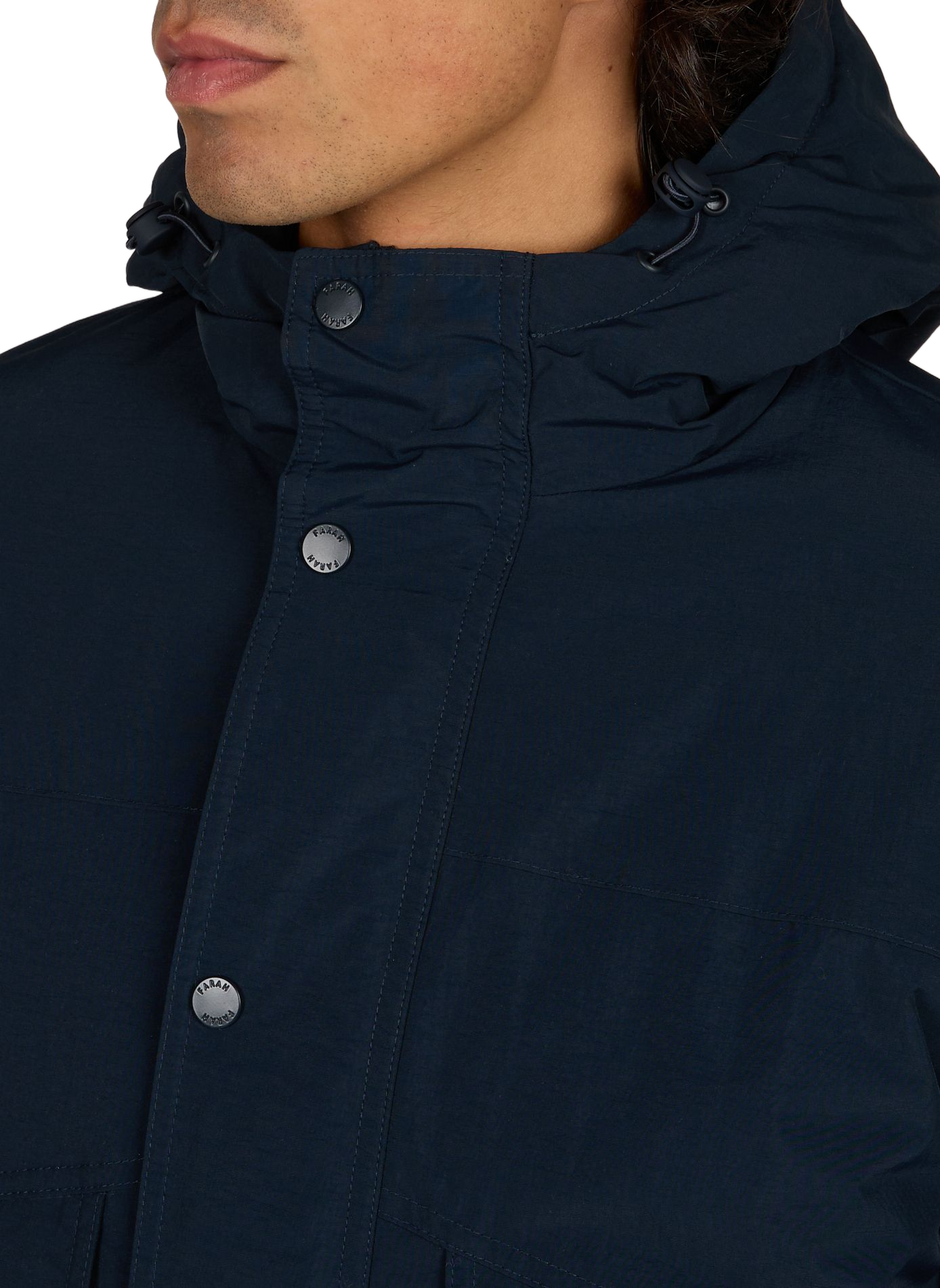 Plain hooded jacket FARAH Blue