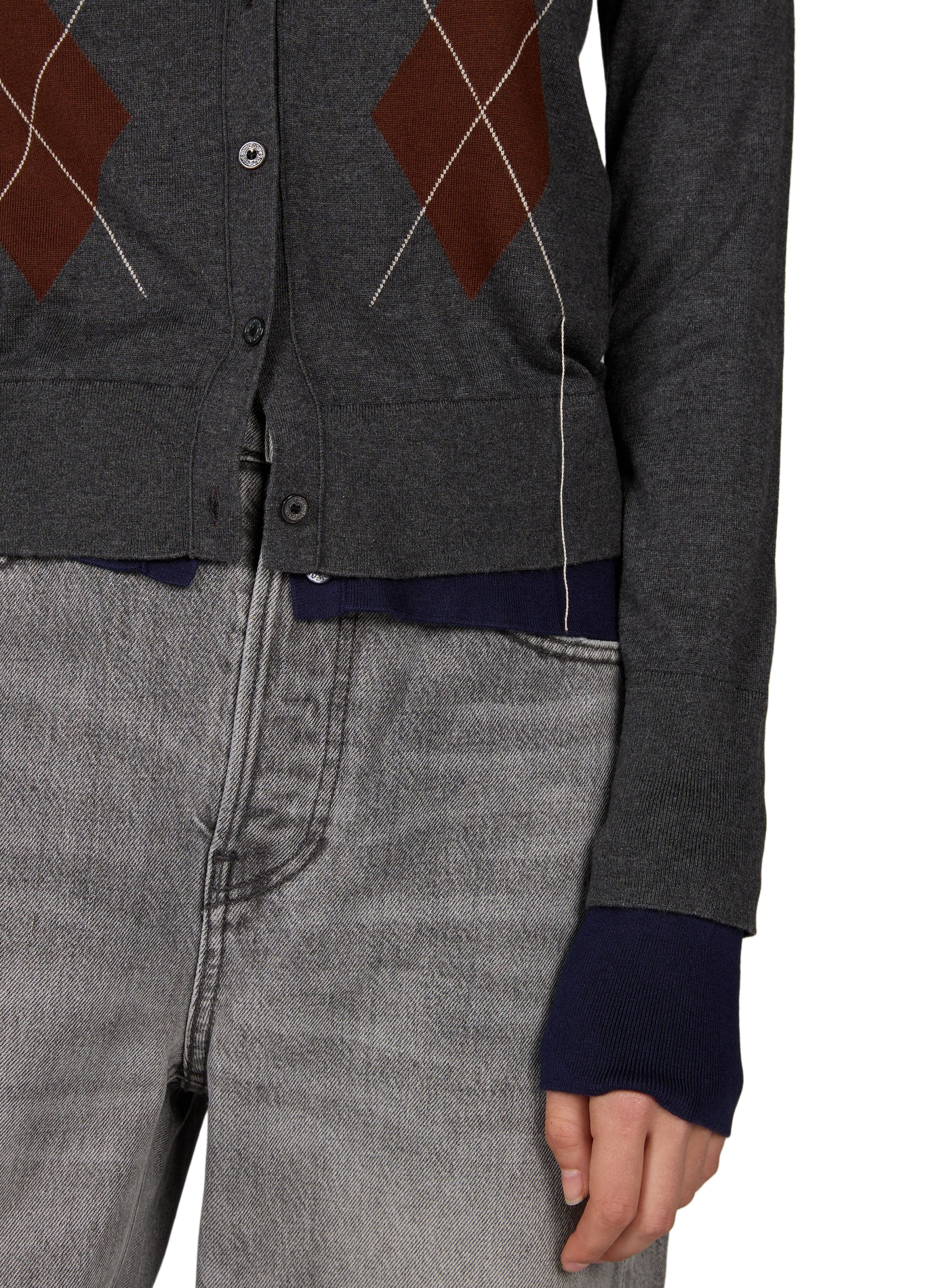Gerader Cardigan mit Seidenmuster ACNE STUDIOS Grau