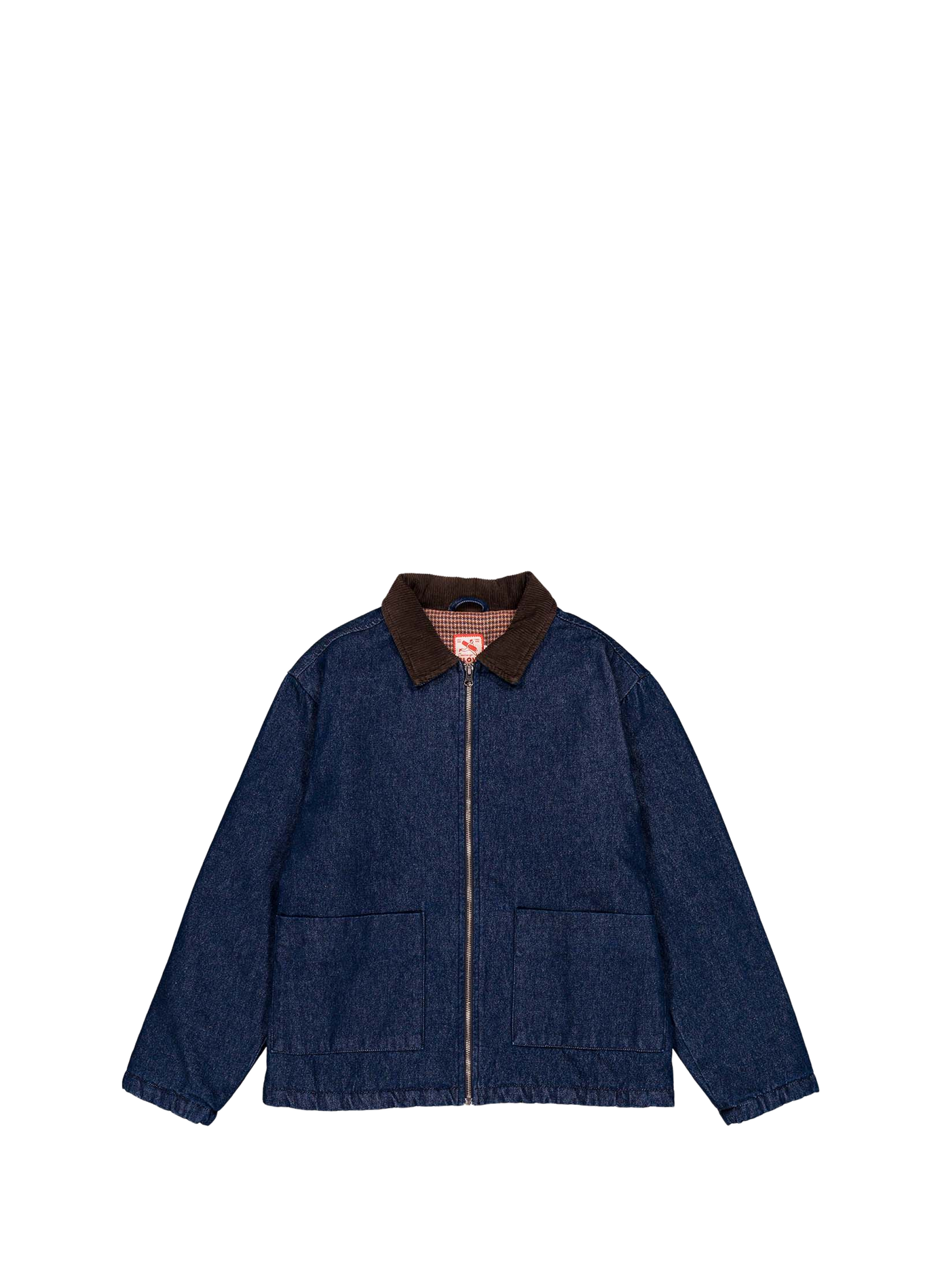 Veste col classique en denim de coton OLOW Blue
