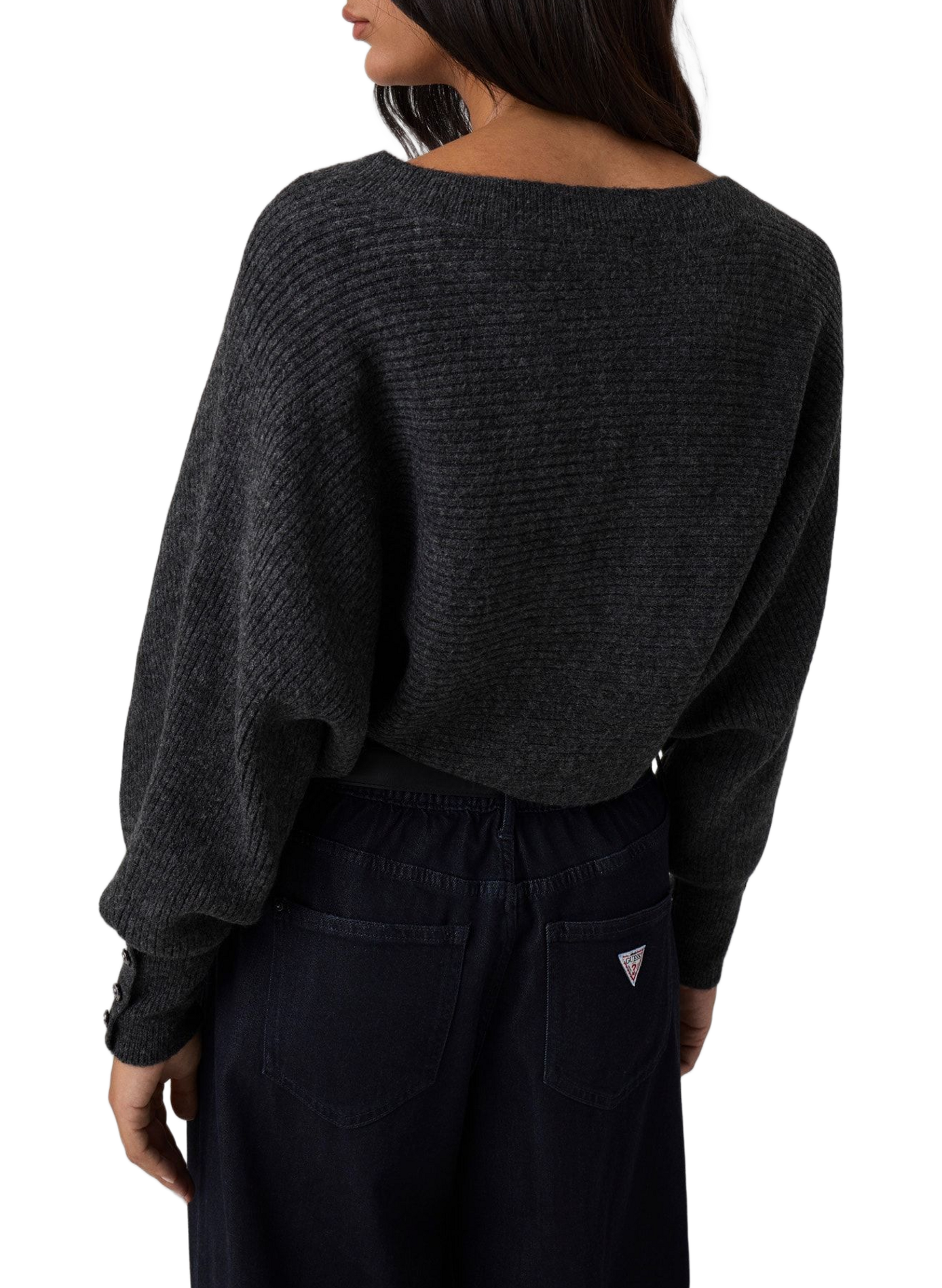 Straight-fit Boat Neck Emily top GUESS Brown